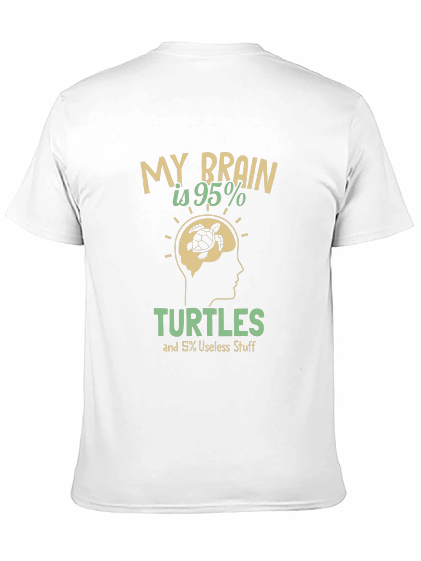 Black Funny Turtle Brain T-Shirt - 95% Turtles, 5% Useless Stuff view 11