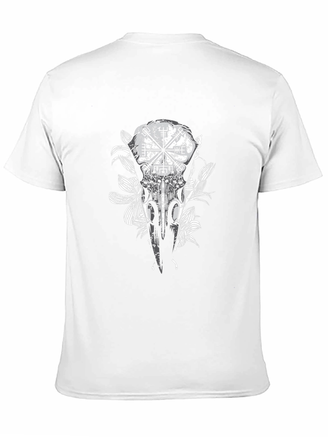 Black Raven Skull & Vegvisir Black Graphic Tee view 11