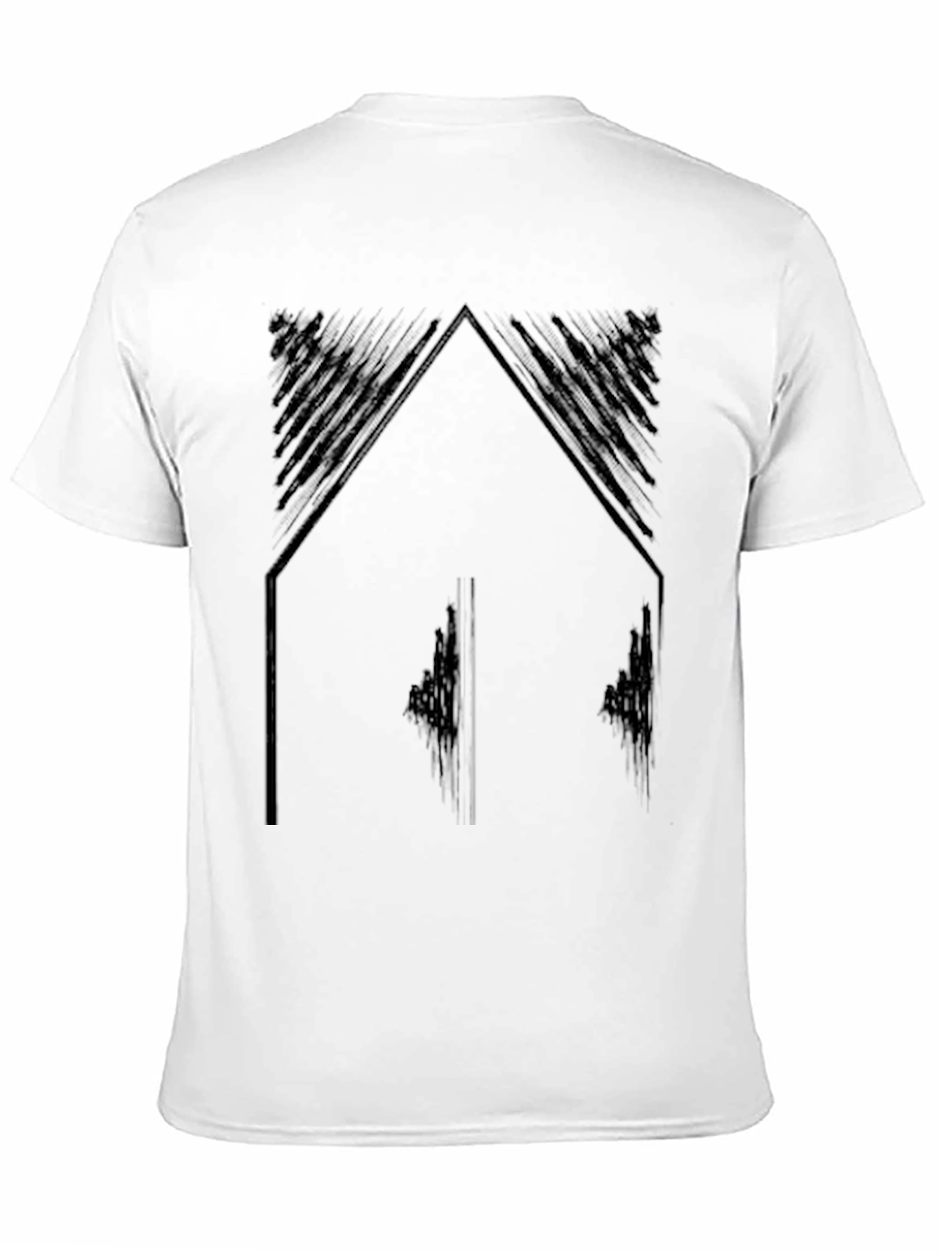 Black Abstract Geometric Black T-Shirt view 11