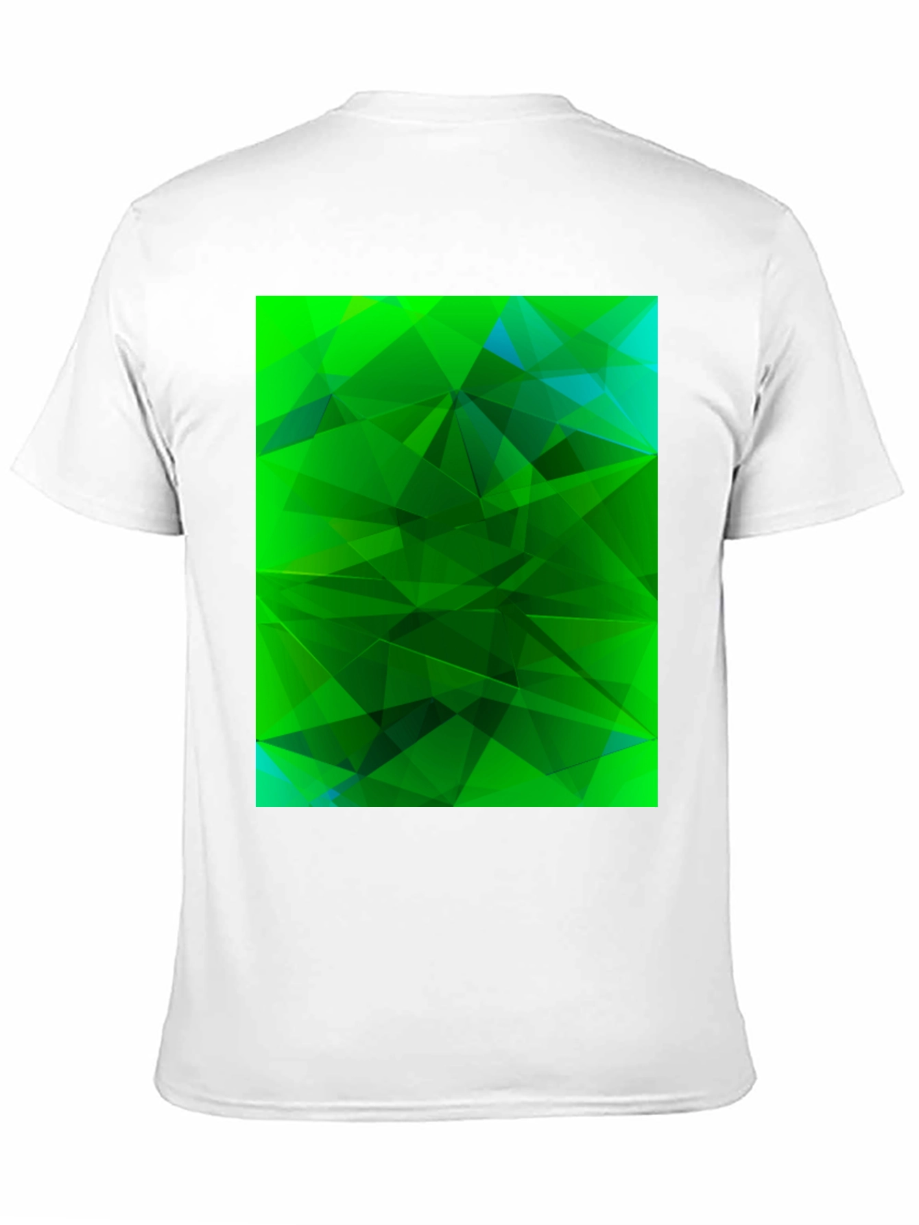 Black Abstract Geometric Green T-Shirt view 11