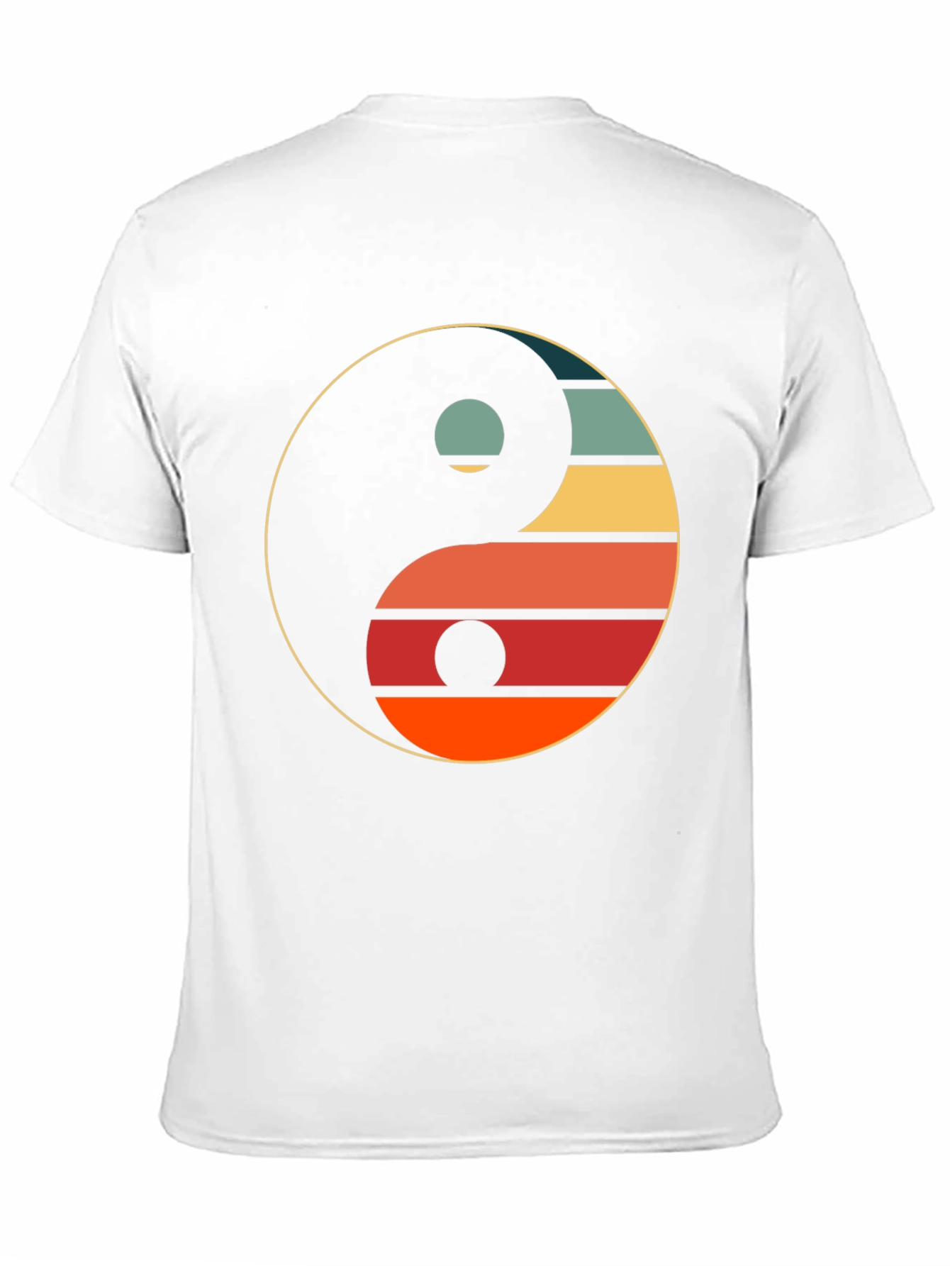 Black Yin Yang Retro Graphic Tee - Unisex Black T-Shirt view 11