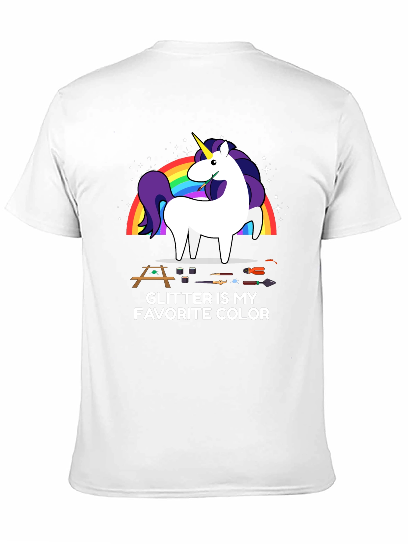 Black Glitter Is My Favorite Color T-Shirt Unicorn Carpenter view 11
