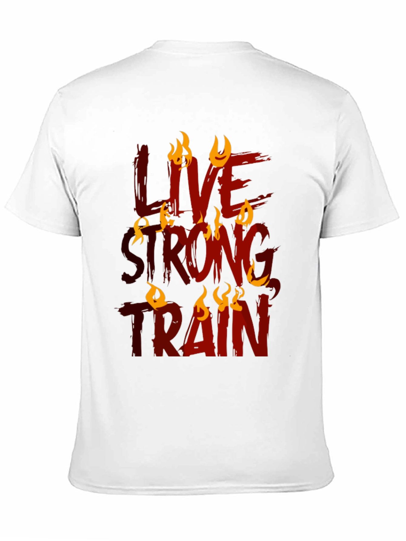 Black Live Strong Train Graphic Tee - Black Cotton Blend view 11