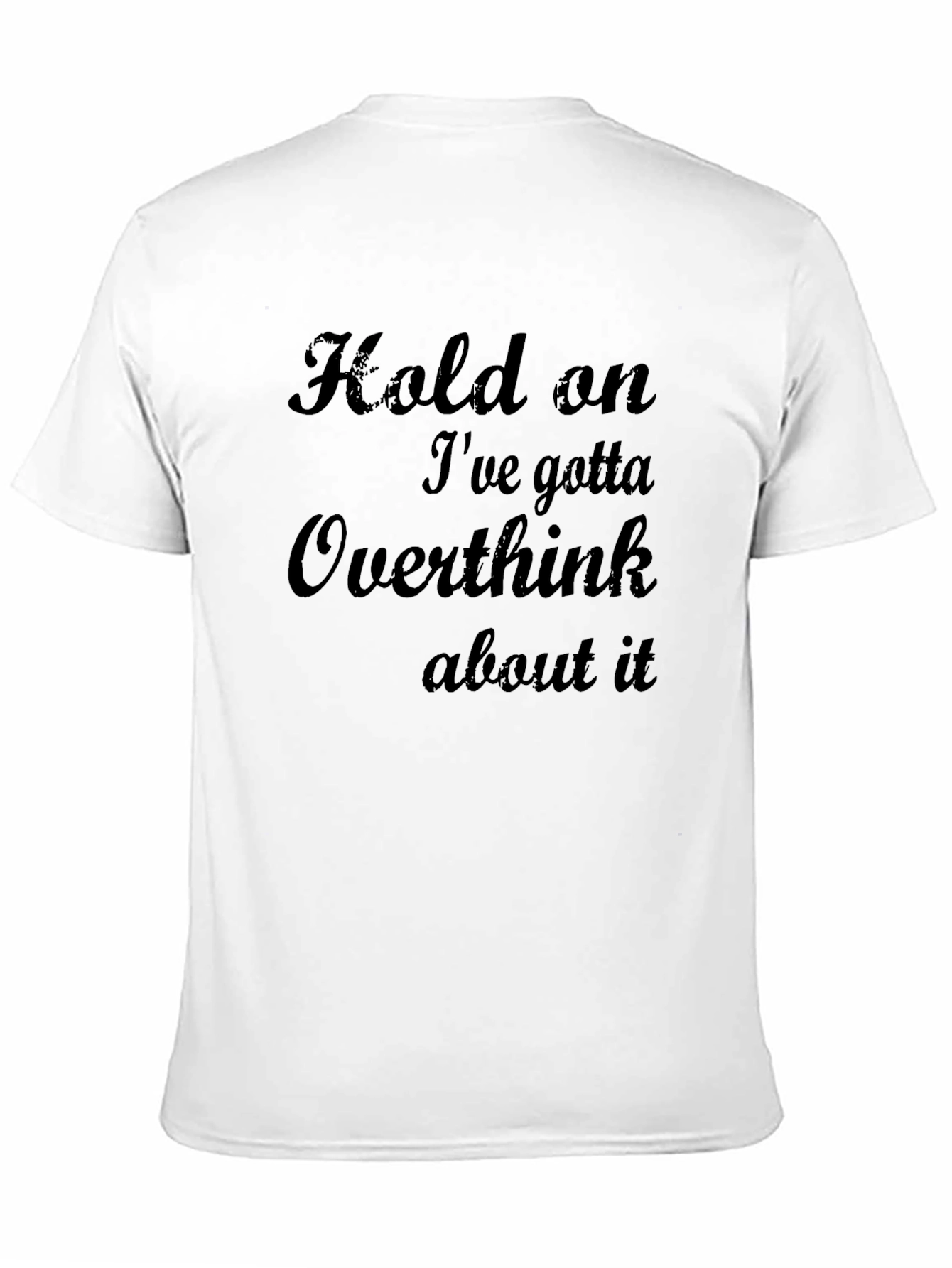 Black Overthinker Graphic Tee - Sarcastic Black Cotton T-Shirt view 11