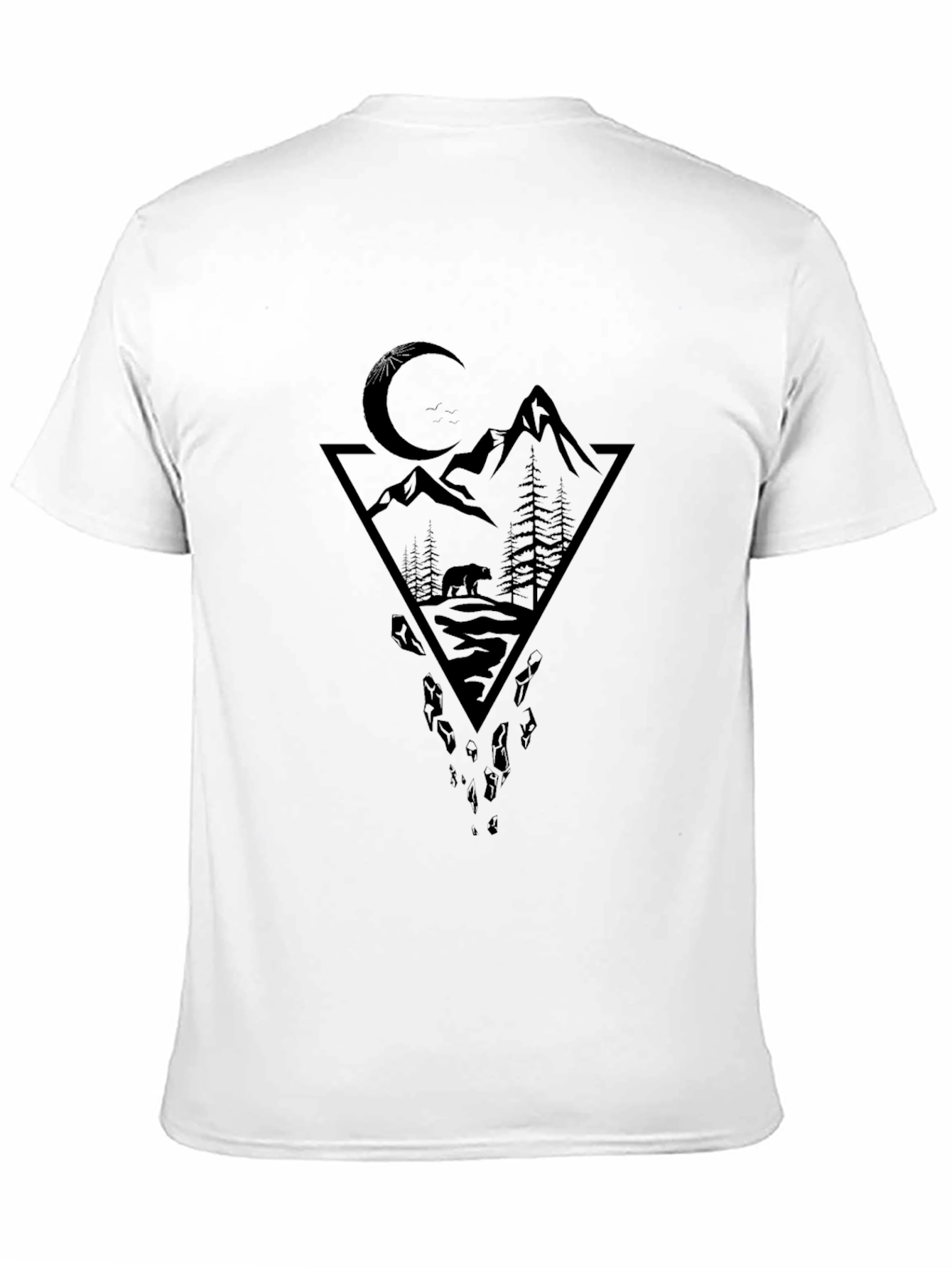 Black Mountain Bear Graphic Black T-Shirt view 11