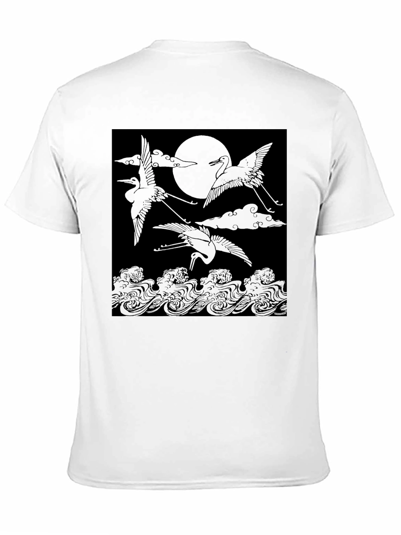 Black Crane & Moon Graphic Tee - Black view 11