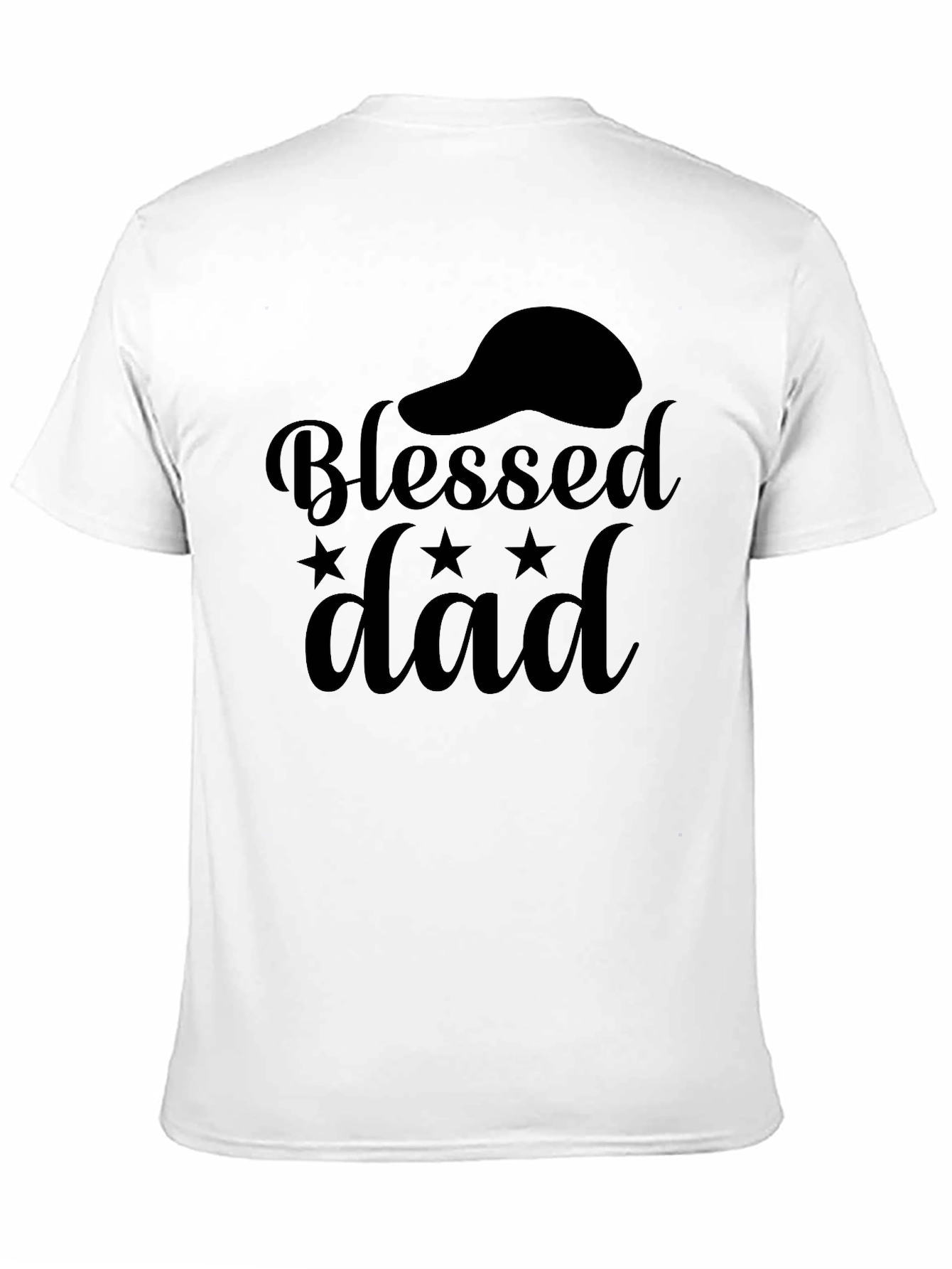 Black Blessed Dad Black Graphic T-Shirt view 11