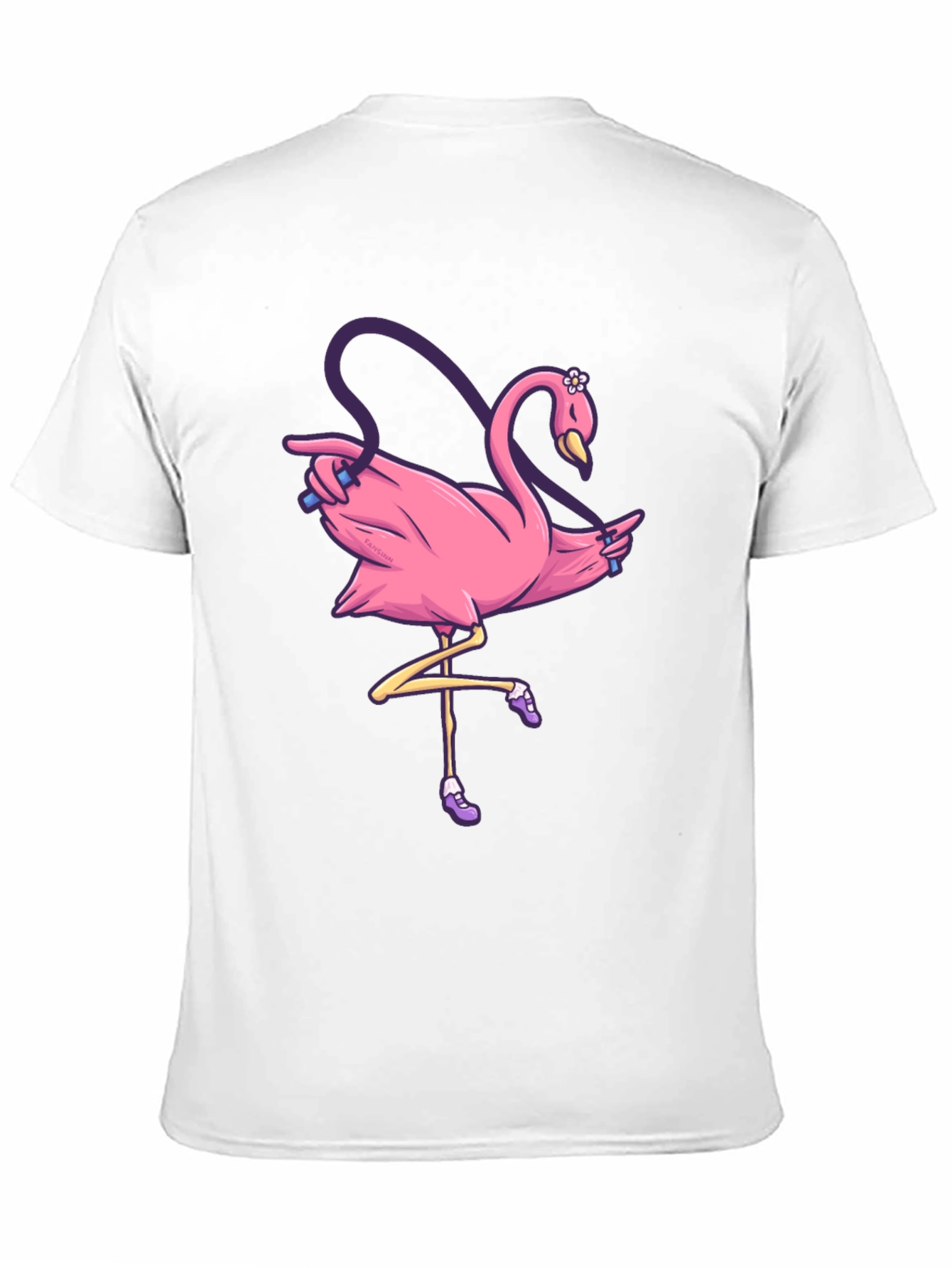 Black Pink Flamingo Jump Rope T-Shirt view 11