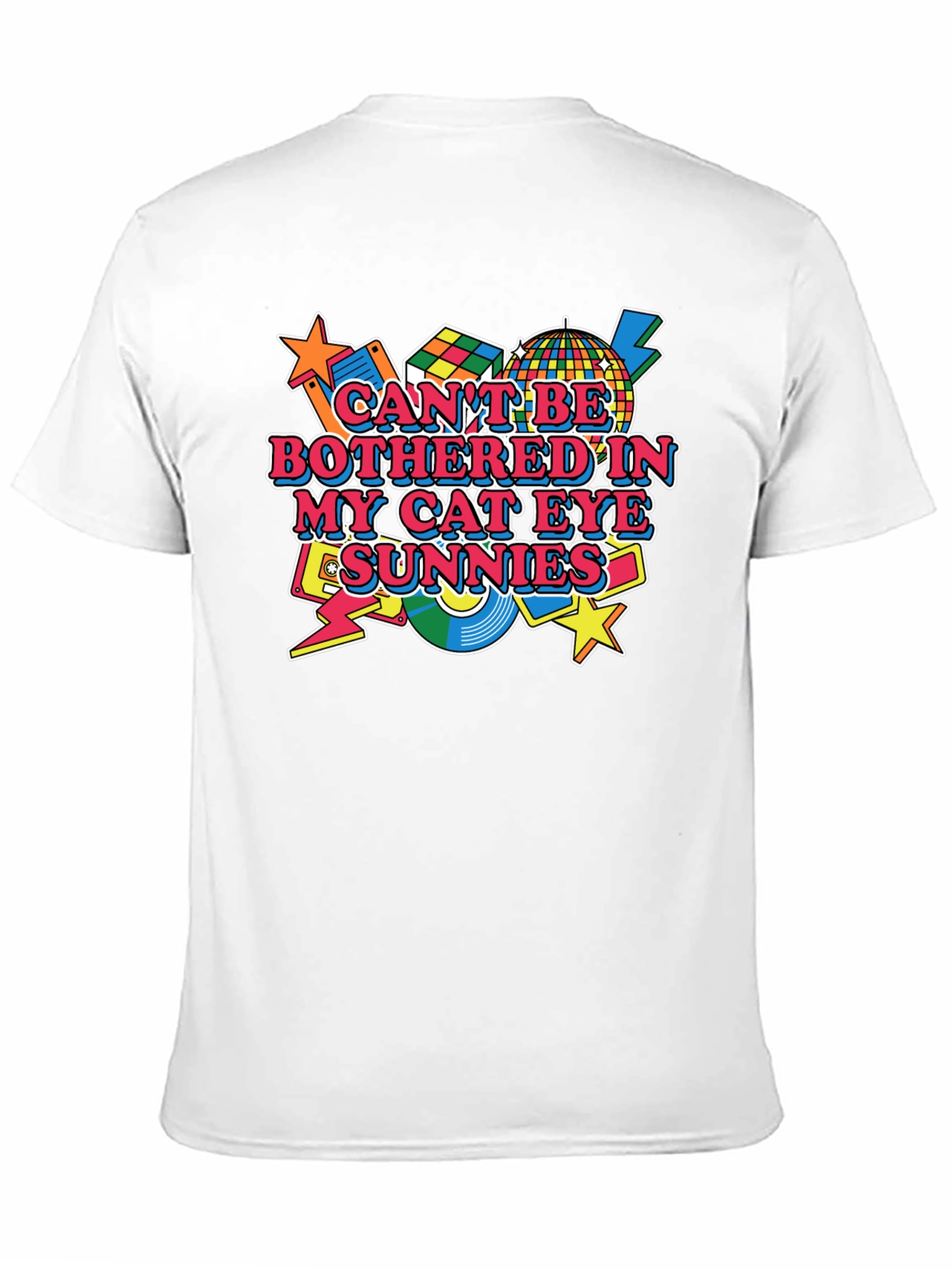 Black Retro Graphic Tee - Can't Be Bothered In My Cateye Sunnies T-Shirt view 11