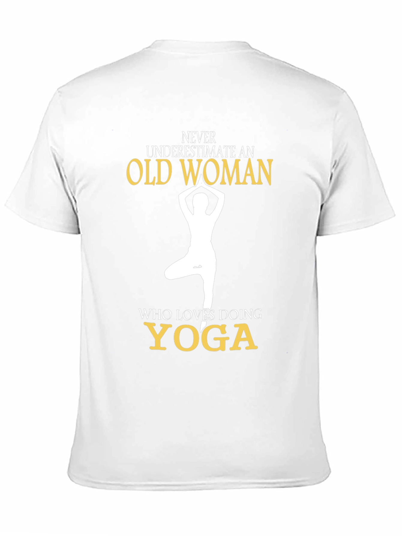 Black Yoga Lover Tee: Never Underestimate an Old Woman view 11
