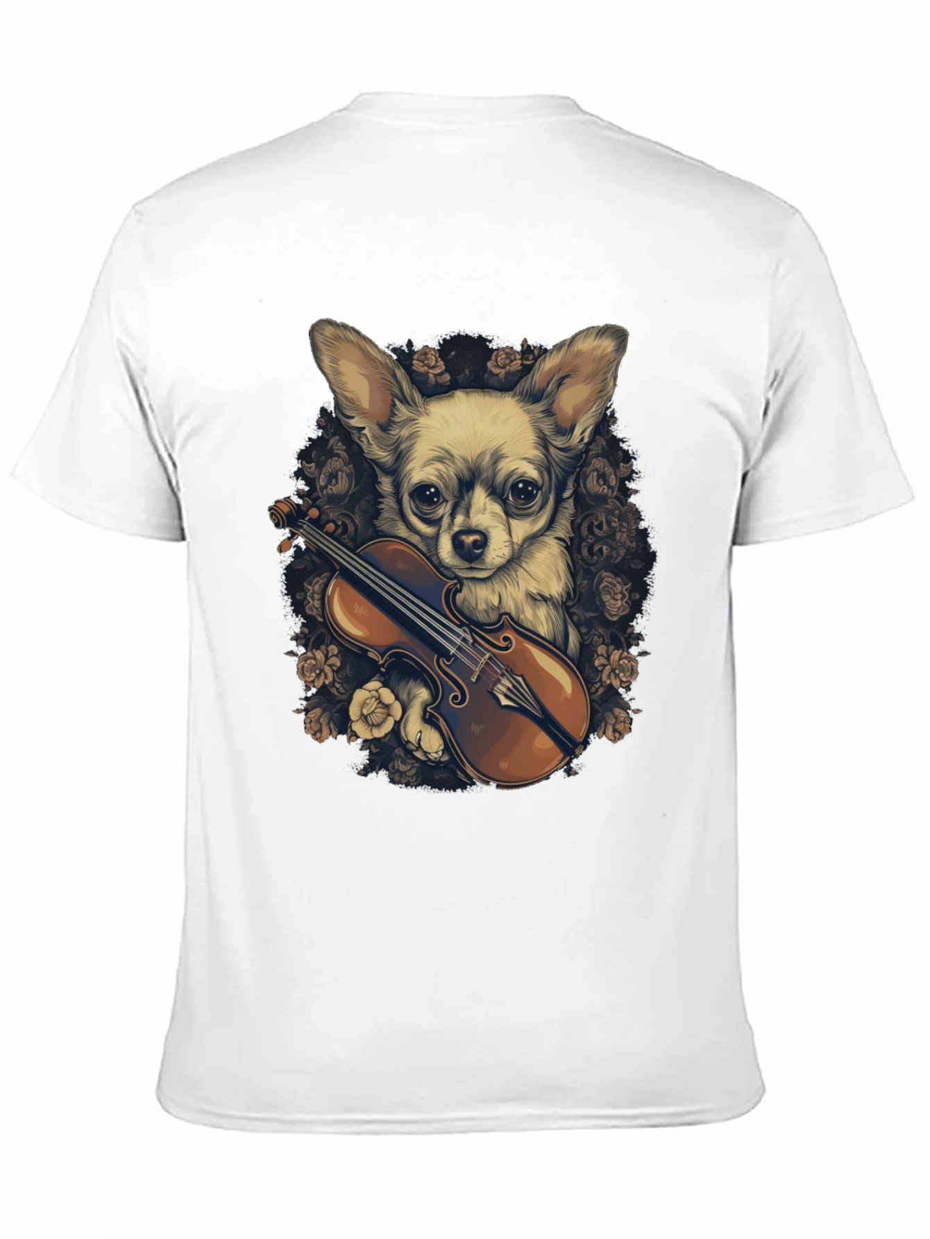 Black Chihuahua Violin T-Shirt view 11