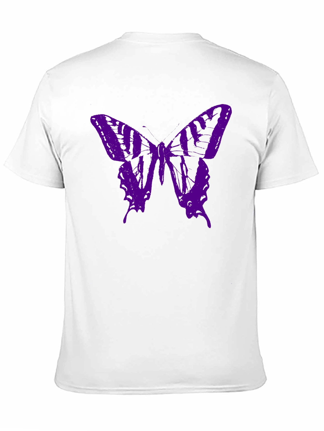 Black Purple Butterfly Graphic T-Shirt - Men's Black Tee view 11