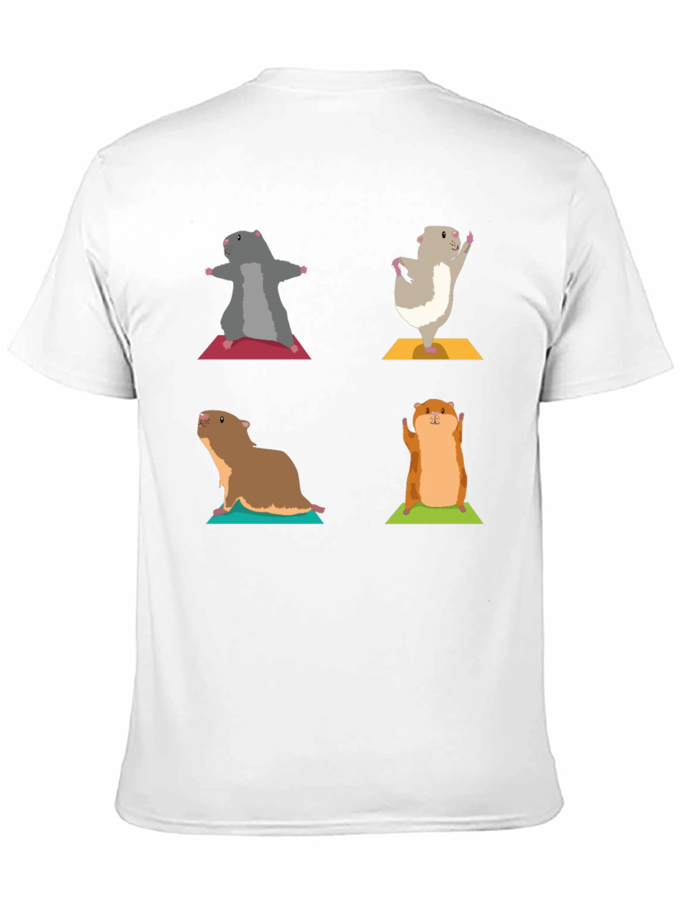 Black Yoga Hamsters Black T-Shirt view 11