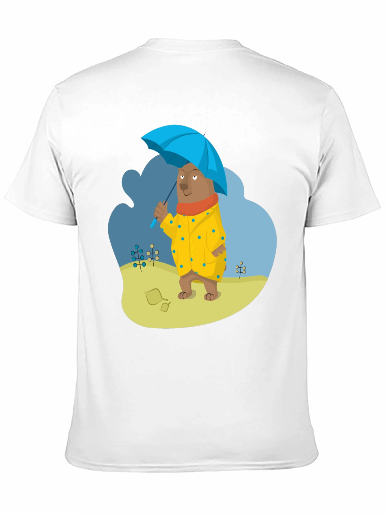 Black Bear in Raincoat Graphic T-Shirt - Unisex Casual Tee view 11