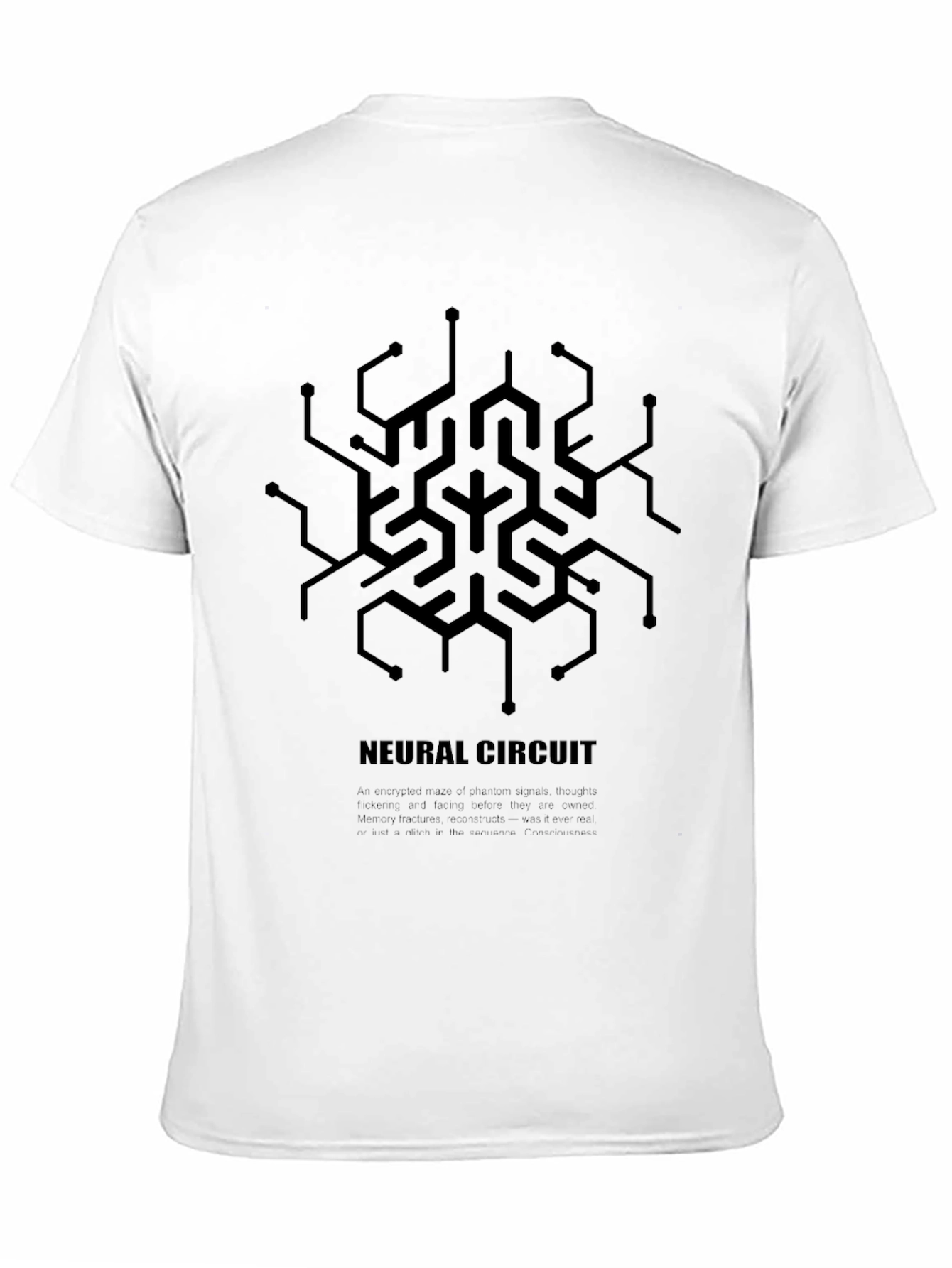 Black Neural Circuit Graphic Tee - Black Cotton T-Shirt view 11