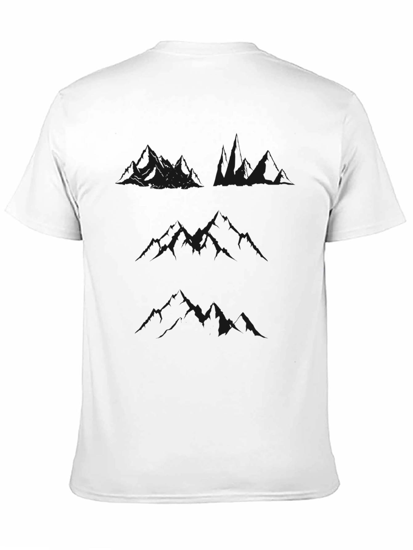 Black Men's Classic Black T-Shirt with Subtle Mountain Design view 11