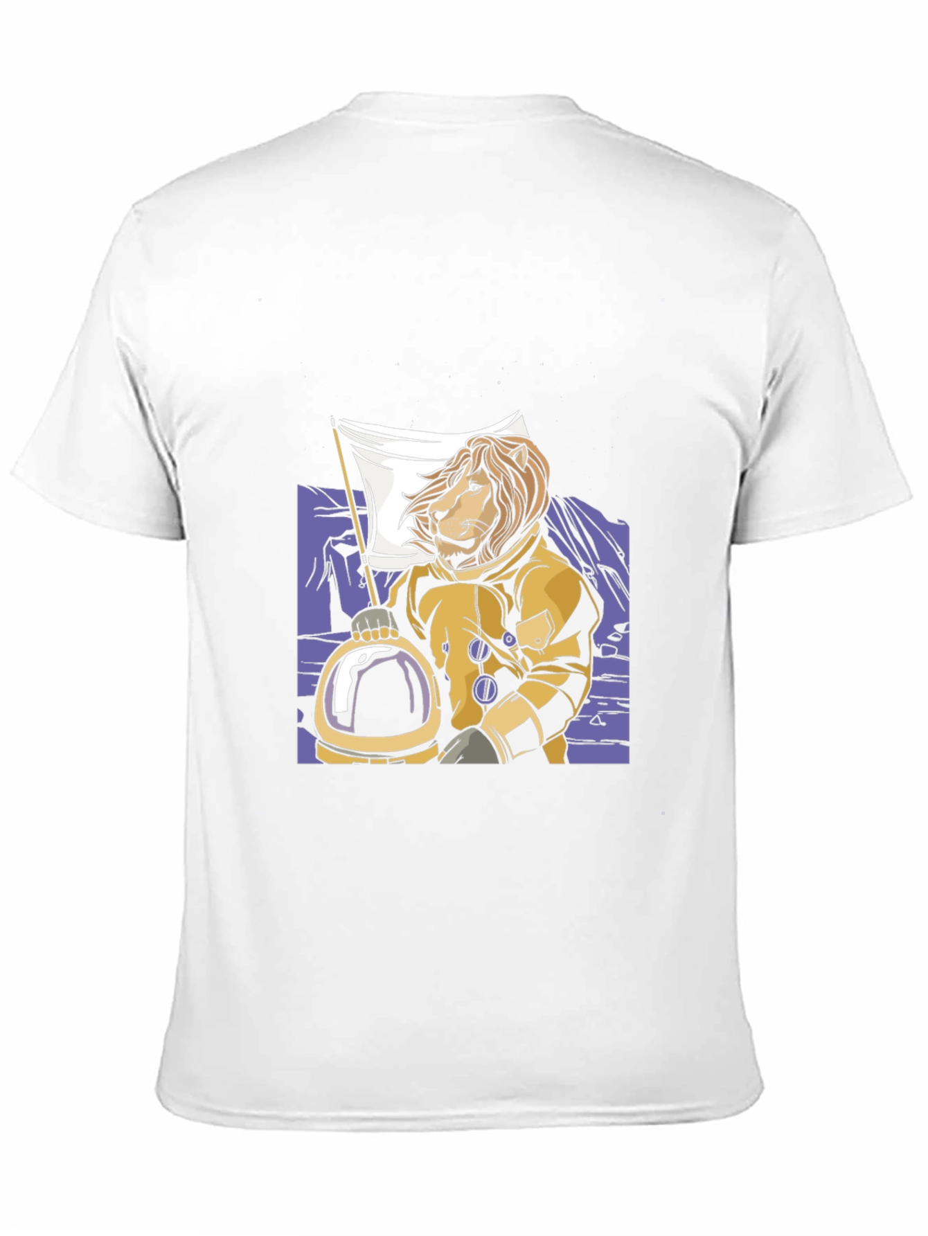 Black Lion Astronaut Graphic Tee - Black Crew Neck T-Shirt view 11