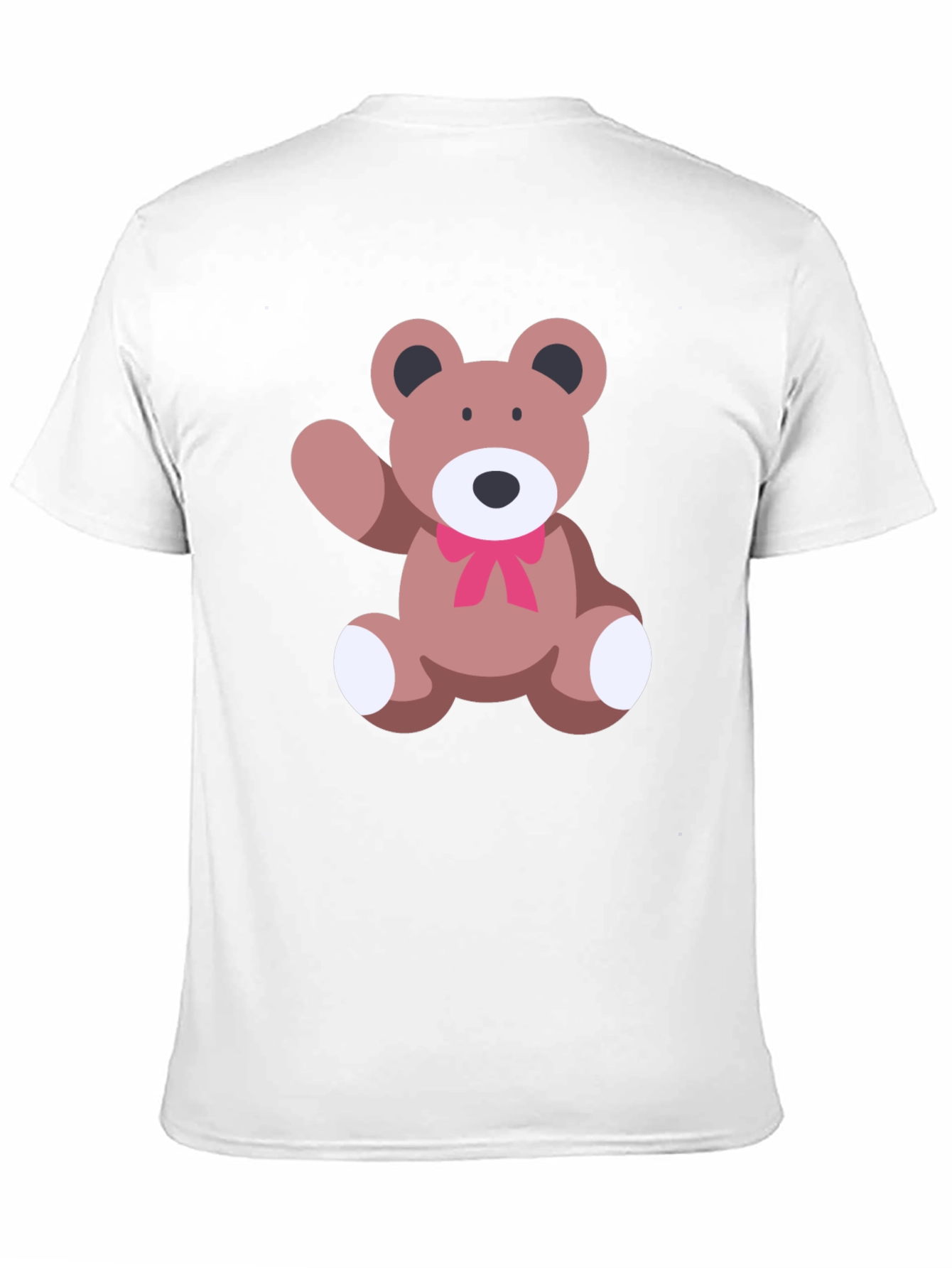 Black Cute Teddy Bear Graphic Black T-Shirt view 11