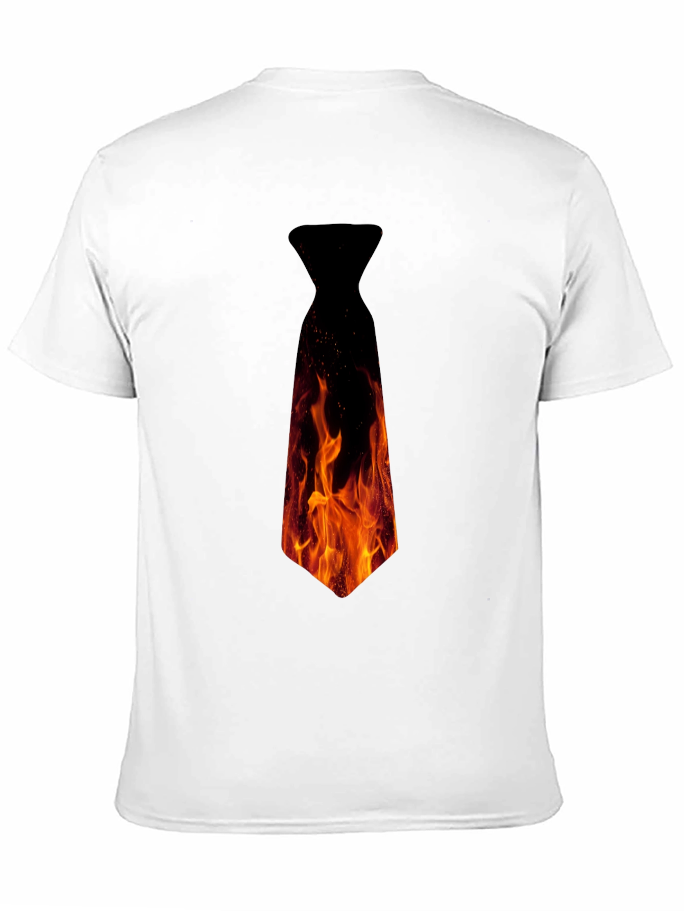 Black Fiery Necktie Graphic Tee - Black Cotton T-Shirt view 11