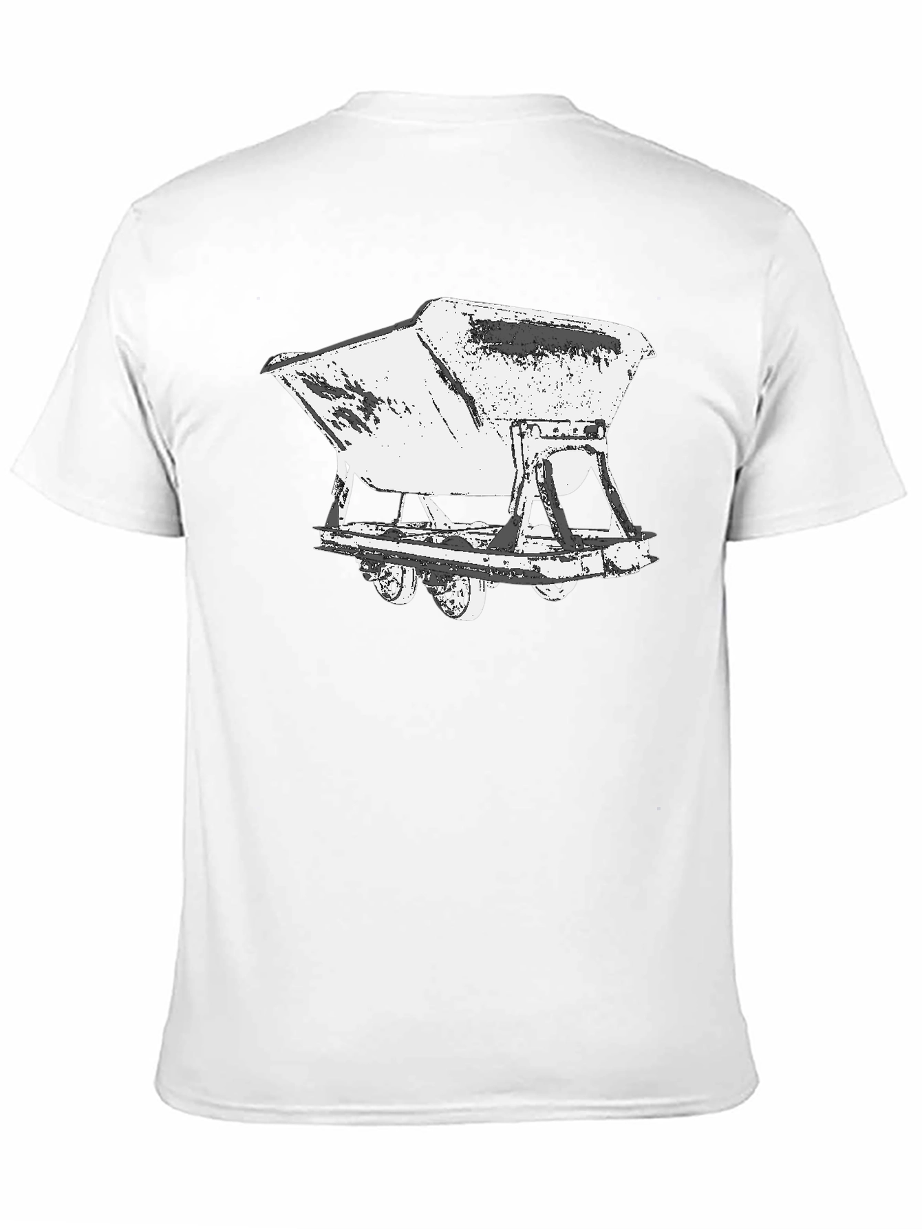 Black Vintage Mine Cart Graphic Tee - Black Cotton Shirt view 11