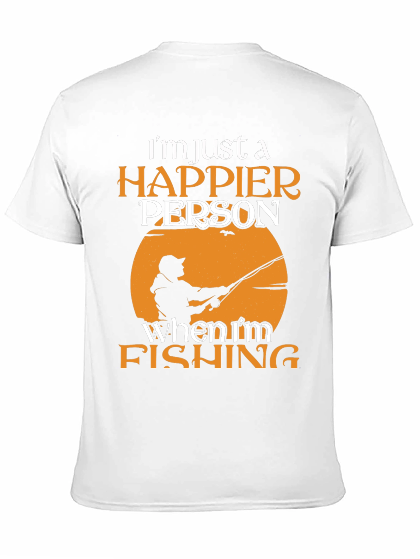 Black Happier Person Fishing Graphic Tee - Soft Cotton Blend view 11