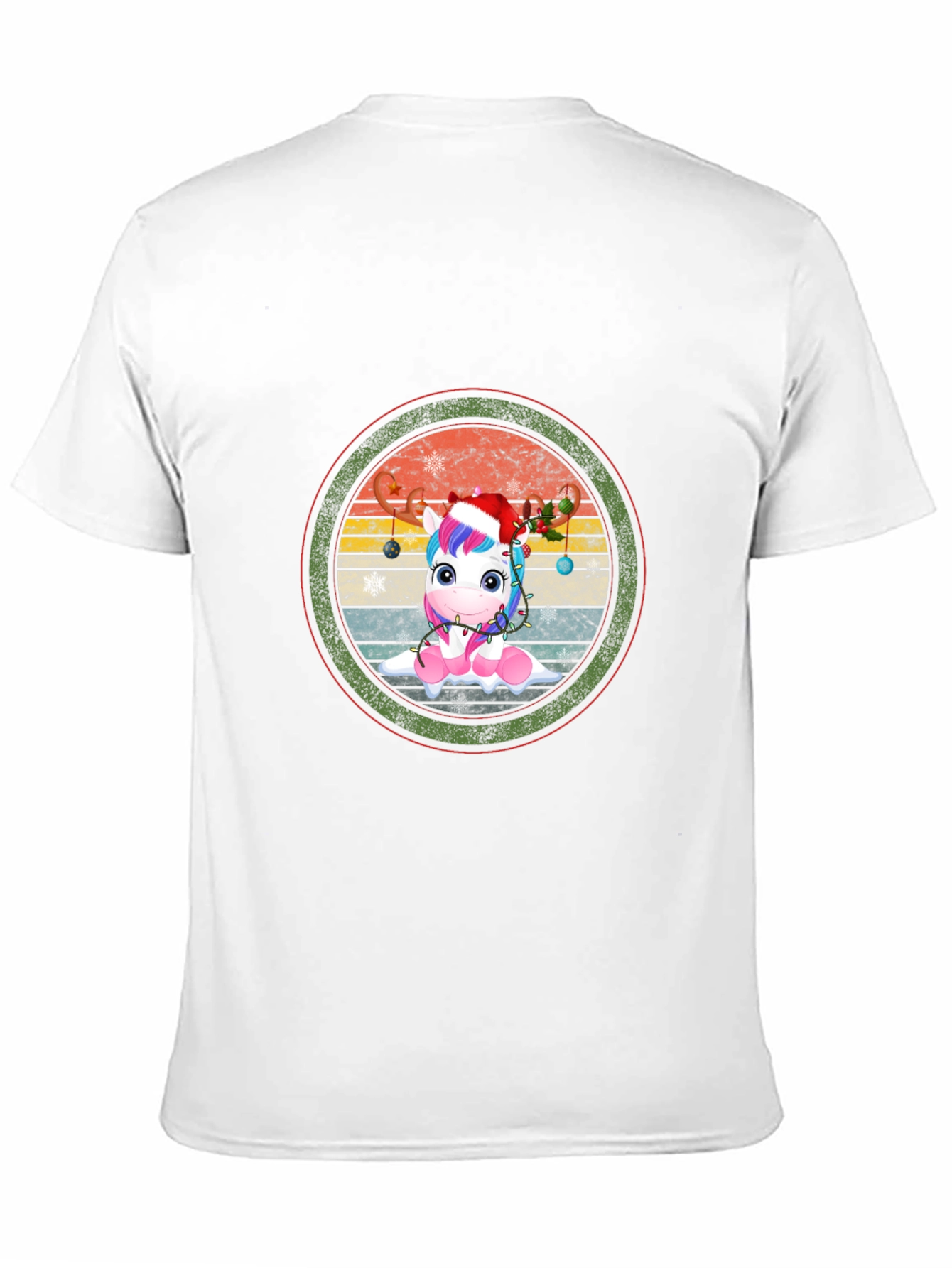 Black Festive Unicorn Graphic Tee - Black Cotton Blend view 11