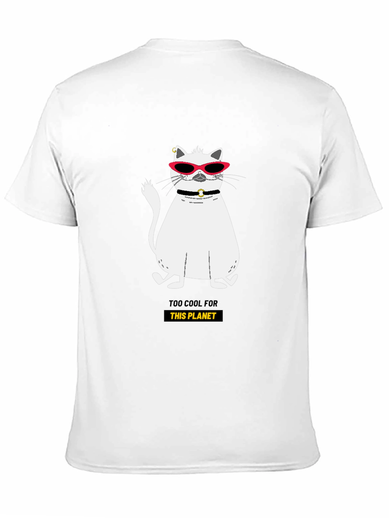 Black Cool Cat Graphic Tee - Too Cool For This Planet view 11