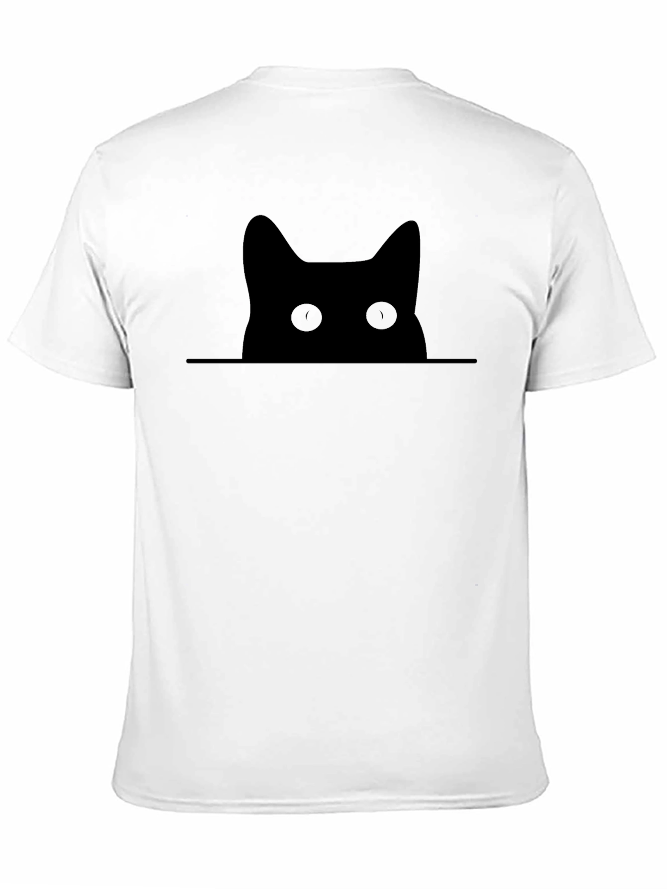 Black Peeking Cat Graphic Tee - Black Cotton Blend view 11
