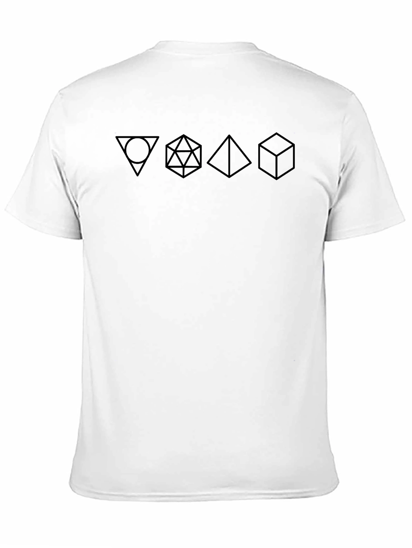 Black Polyhedral Shapes Tee - Minimalist Geometric Design view 11