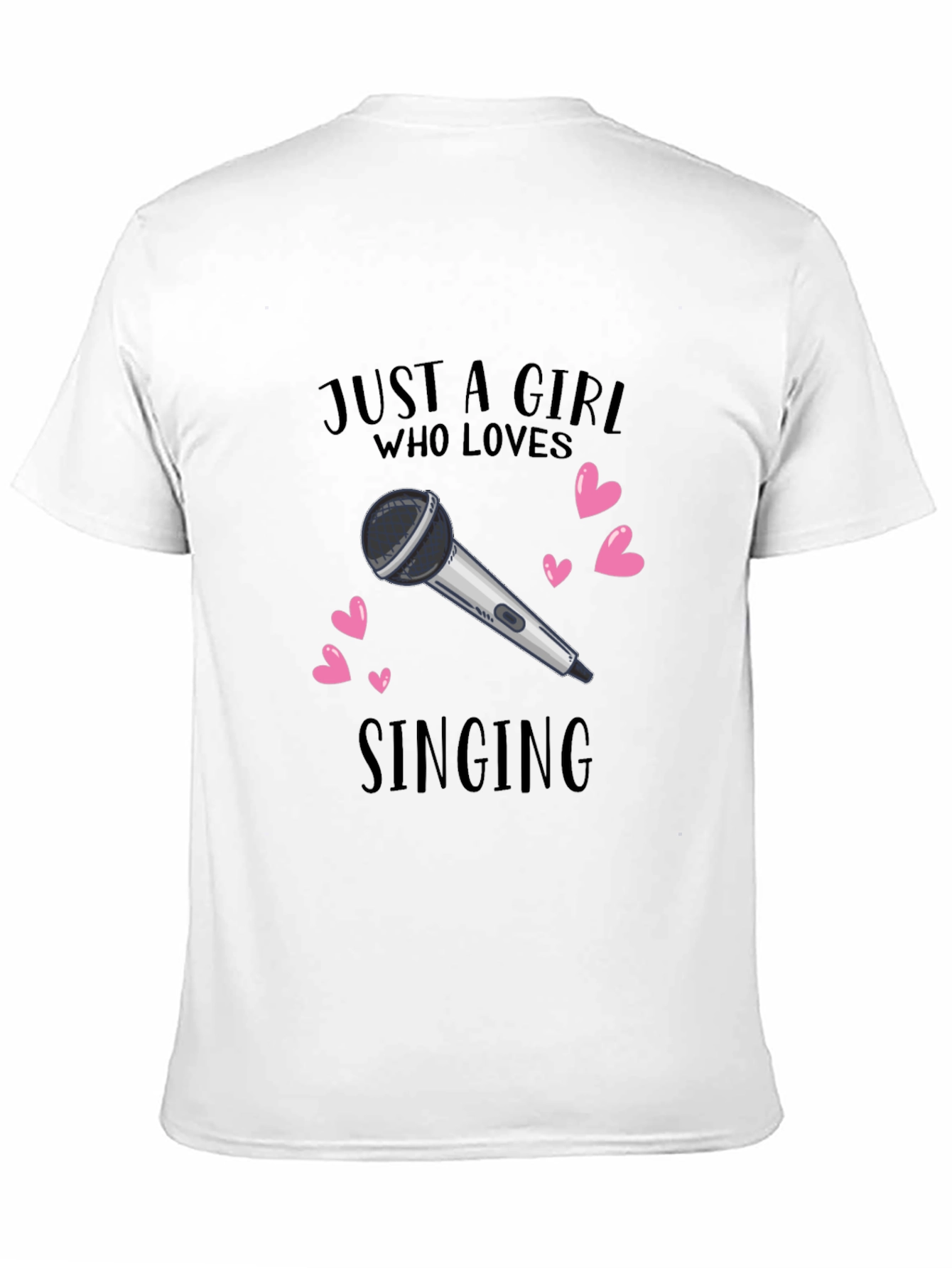 Black Just a Girl Who Loves Singing T-Shirt view 11