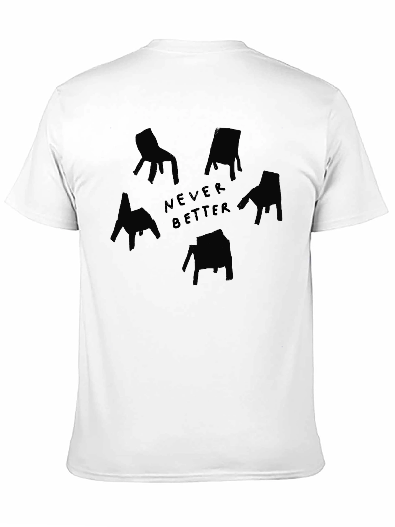 Black Never Better Chair Graphic Black T-Shirt view 11