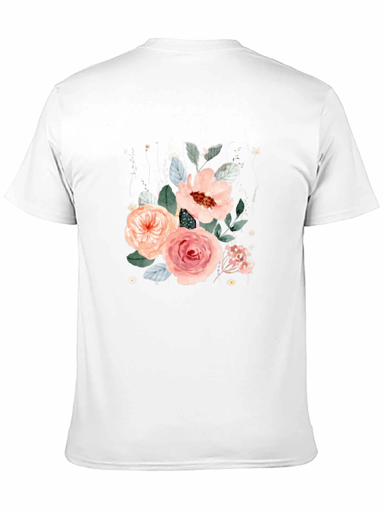 Black Floral Bouquet Black T-Shirt view 11