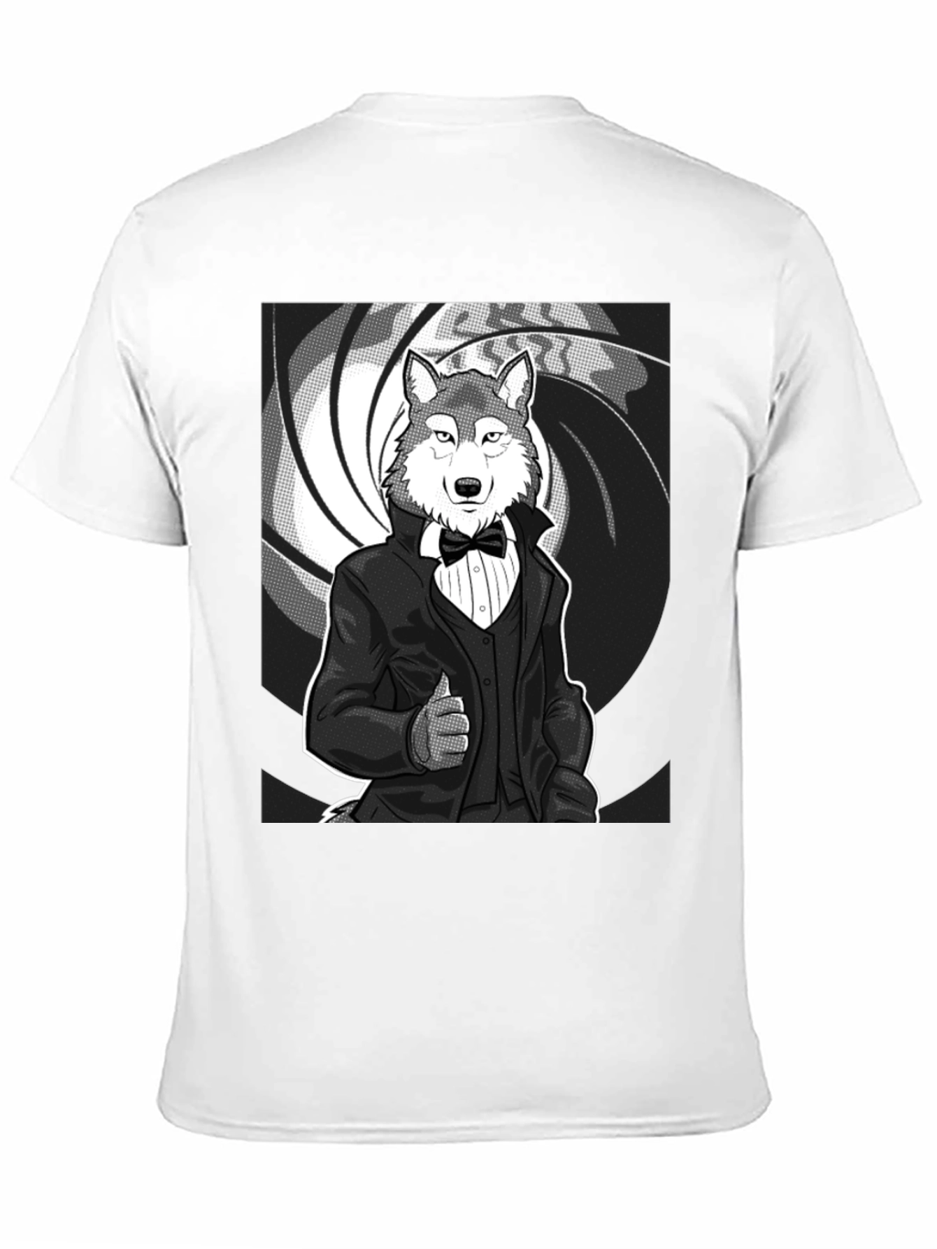 Black Wolf Tuxedo T-Shirt - Suave and Sophisticated Style view 11