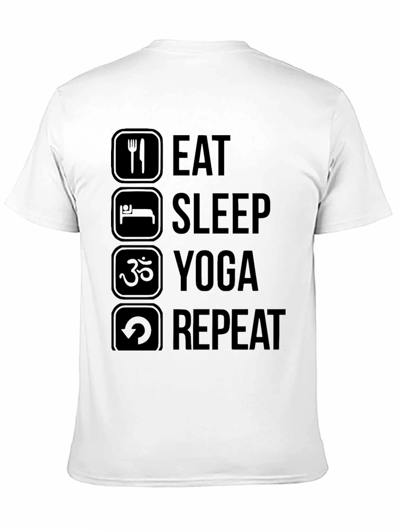 Black Eat Sleep Yoga Repeat Black T-Shirt view 11
