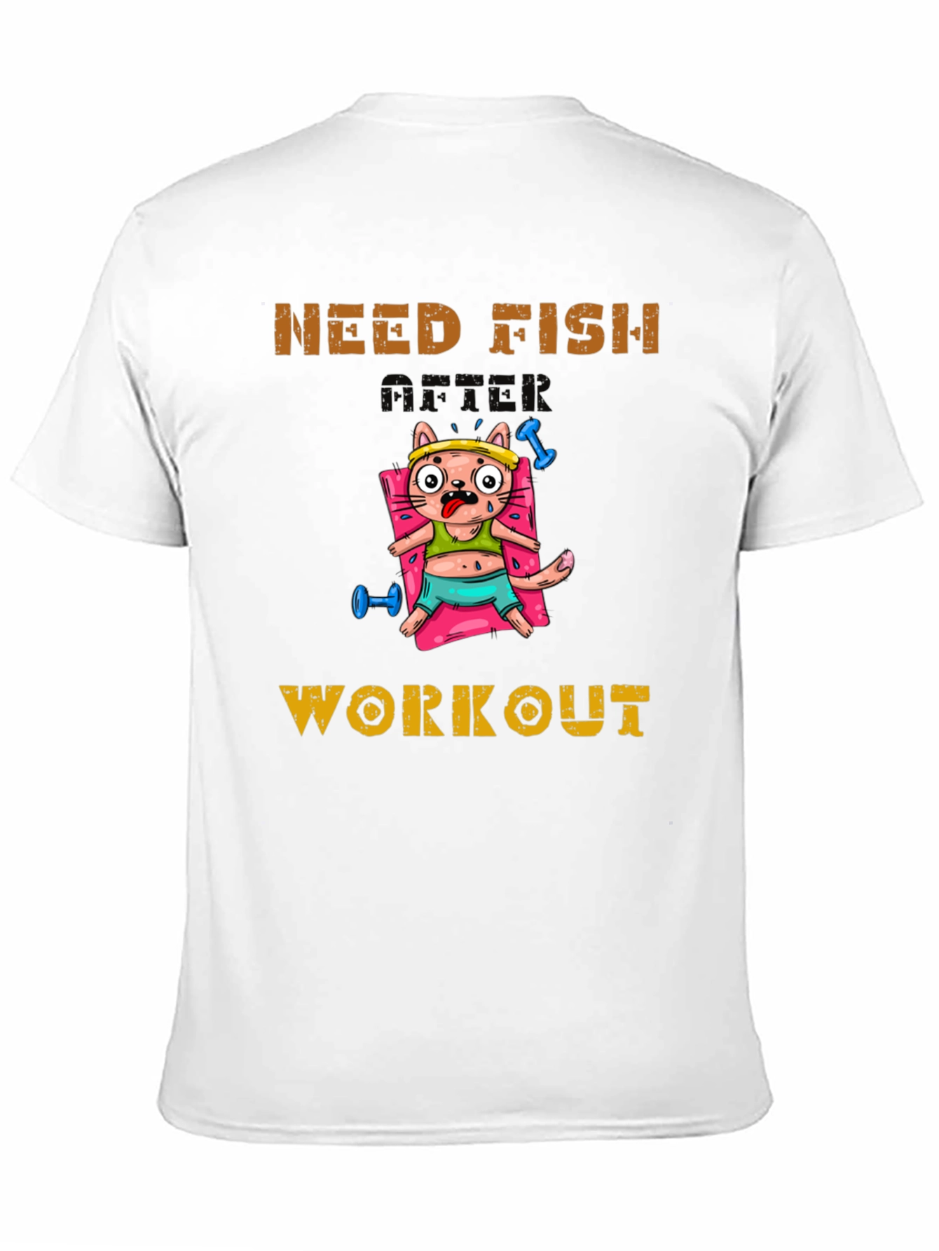 Black Need Fish After Workout Cat Graphic Tee view 11