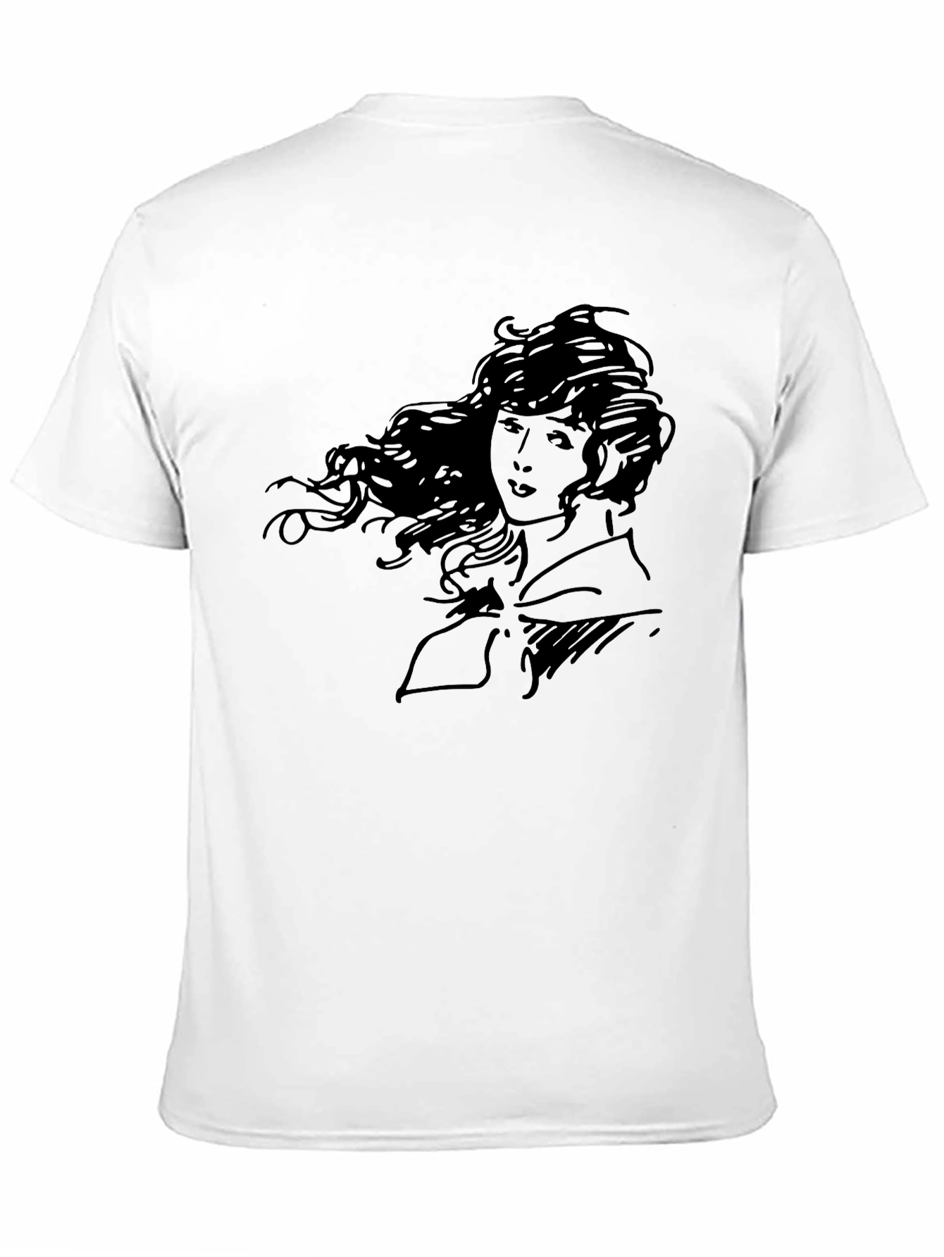 Black Elegant Woman Graphic T-Shirt - Black view 11