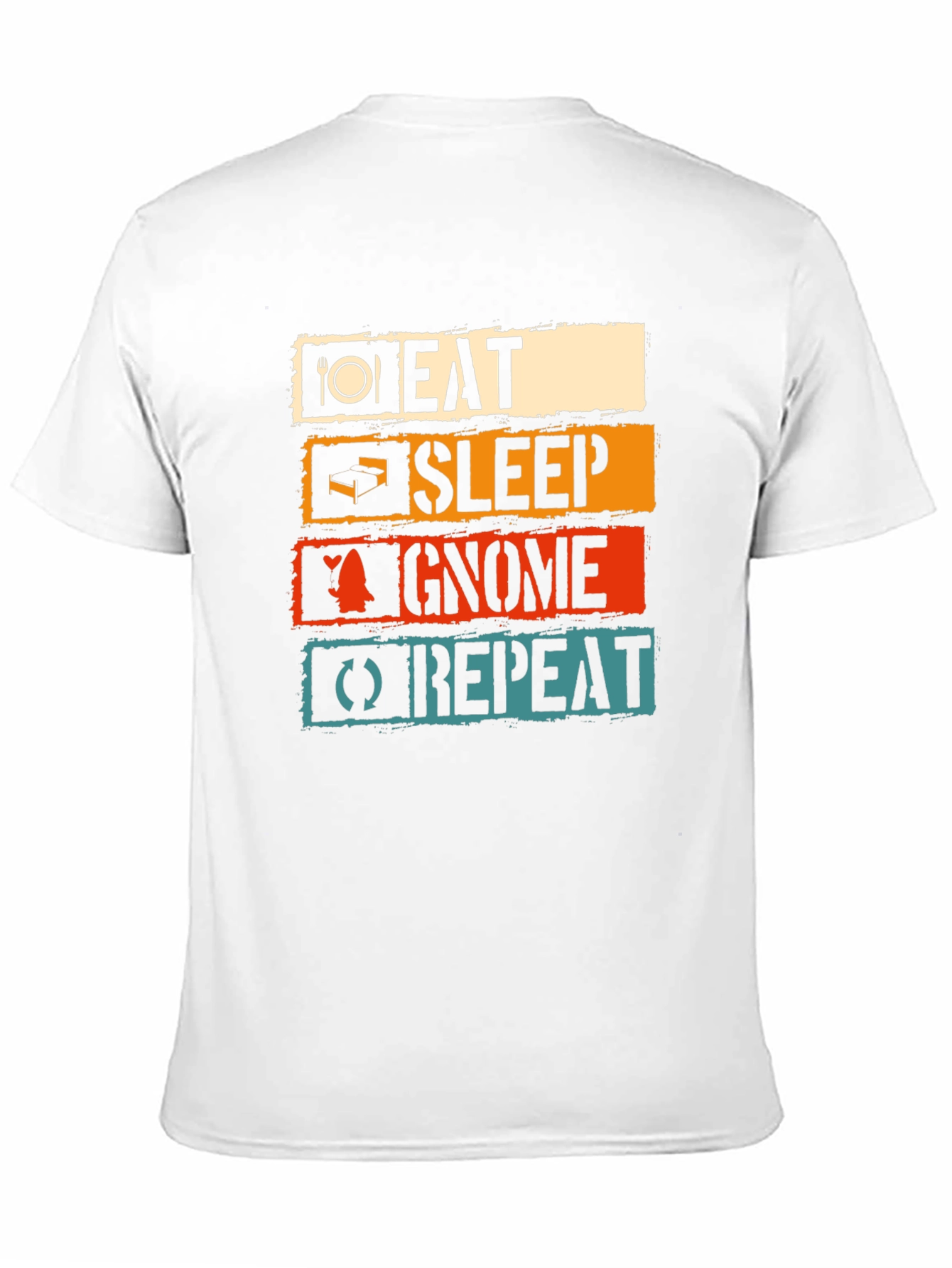 Black Eat Sleep Gnome Repeat Black T-Shirt view 11