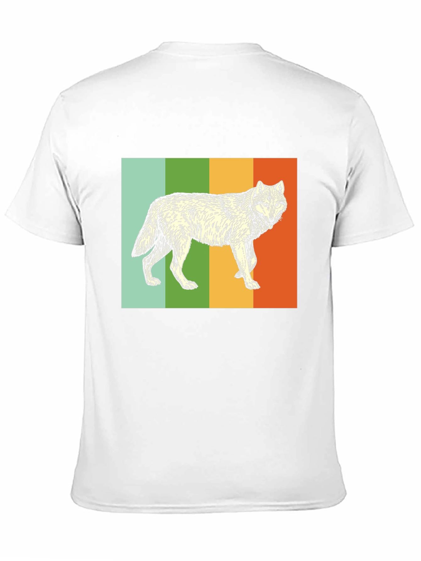 Black Retro Wolf Graphic Tee - Black Cotton Blend T-Shirt view 11