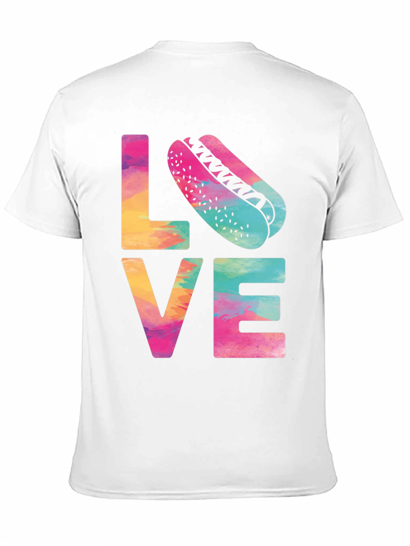 Black Colorful Love Hotdog T-Shirt - Fun & Casual Tee view 11