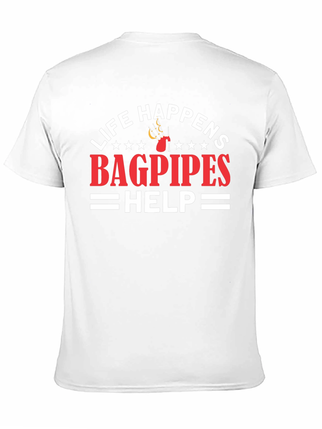 Black Life Happens Bagpipes Help T-Shirt view 11