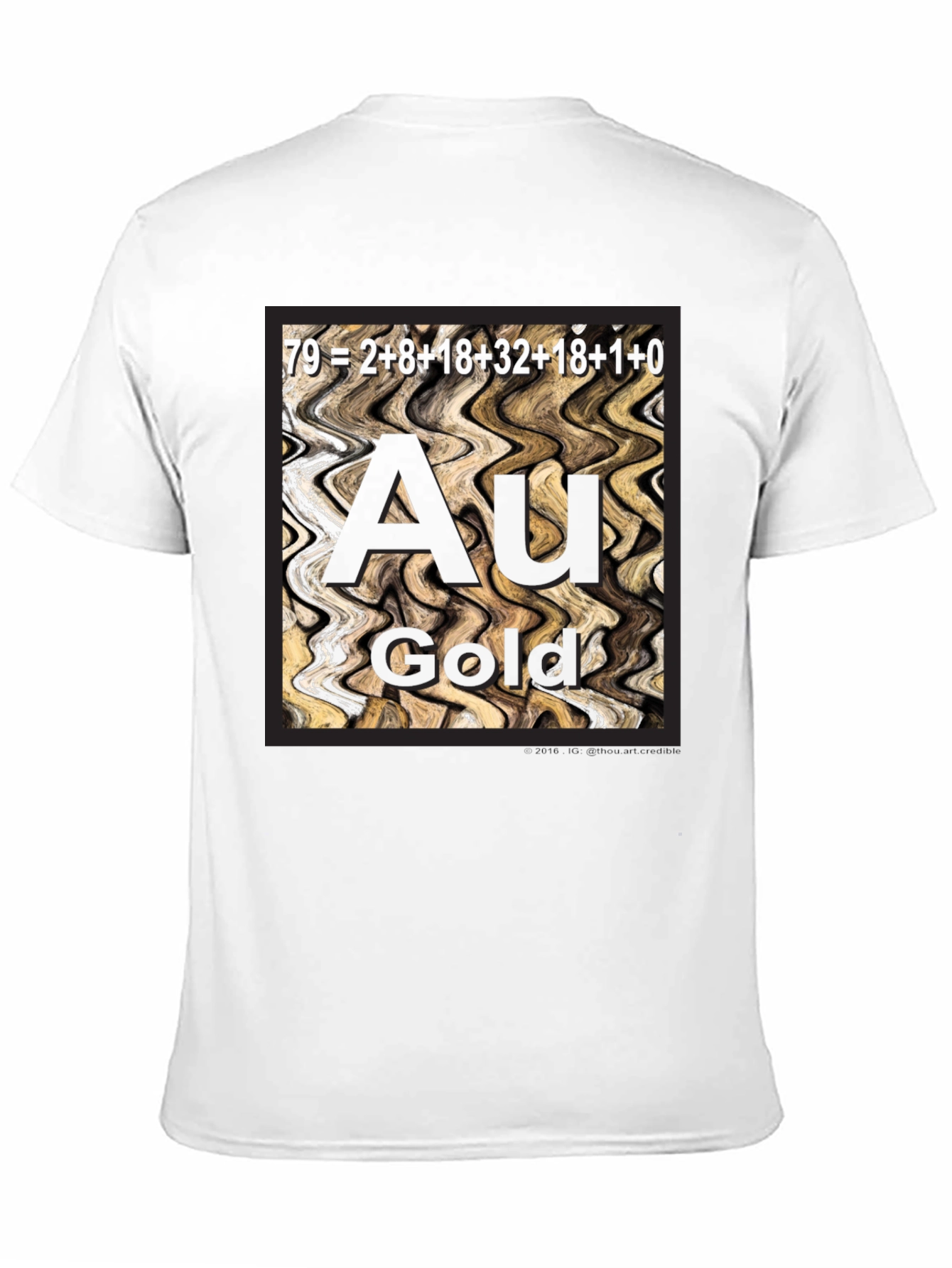 Black Gold Element Periodic Table Graphic Tee - Black view 11