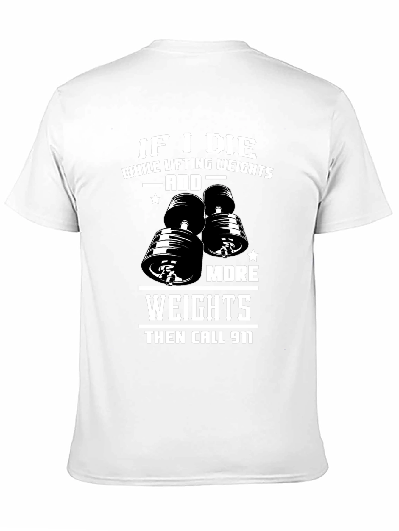 Black Weight Lifting Humor T-Shirt: Add More Weights view 11