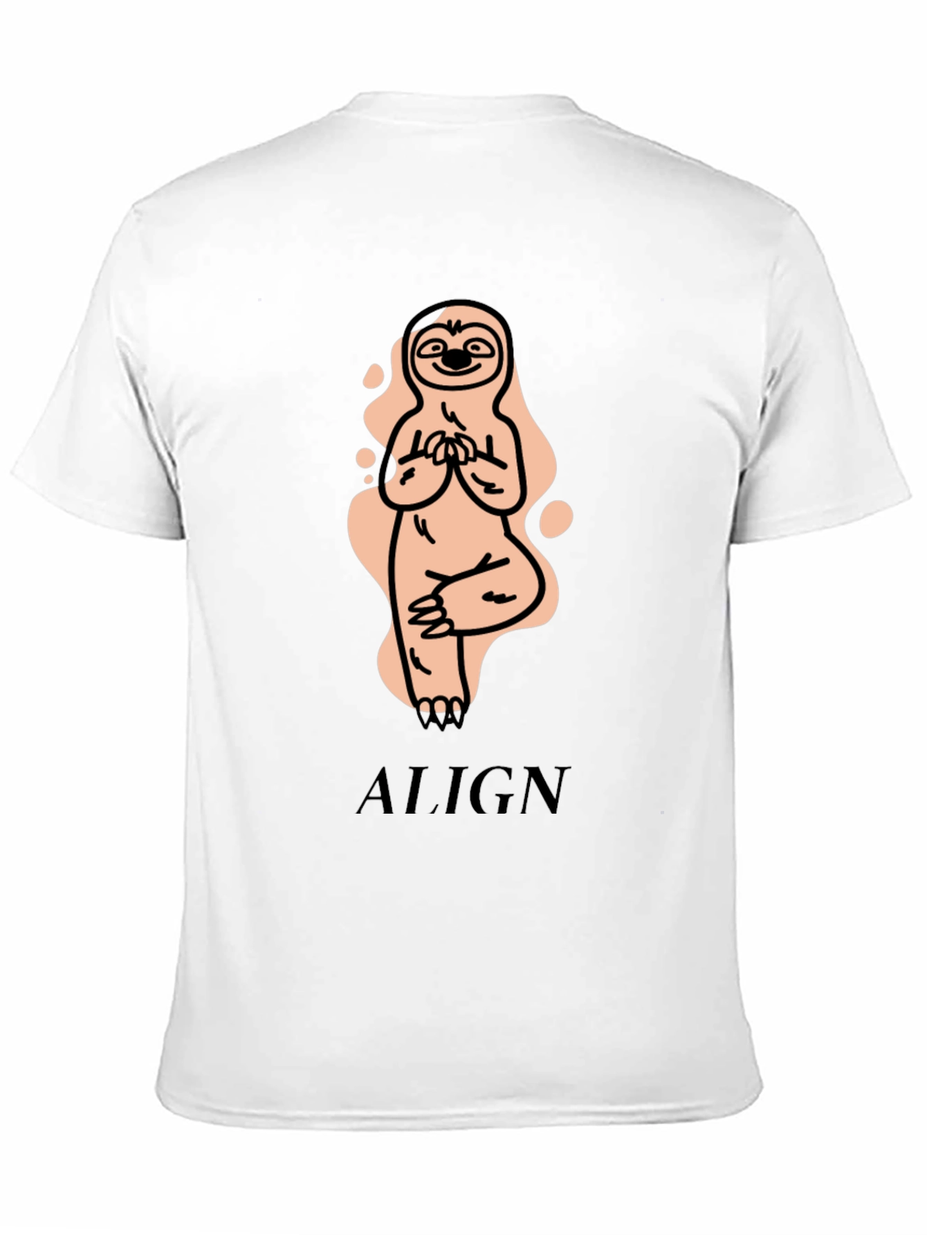 Black Yoga Sloth T-Shirt - Align Yourself view 11