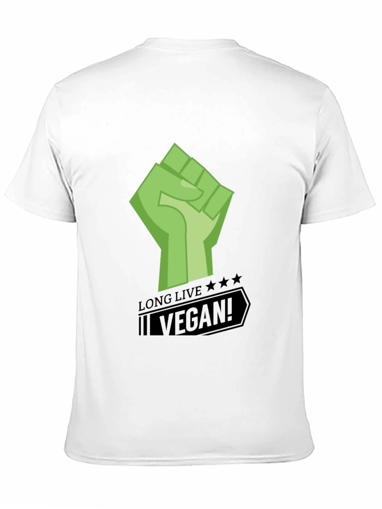 Black Long Live Vegan Graphic Print Black T-Shirt view 11