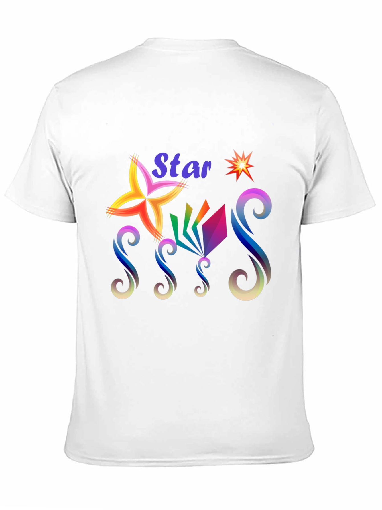 Black Star Graphic Print Black T-Shirt view 11