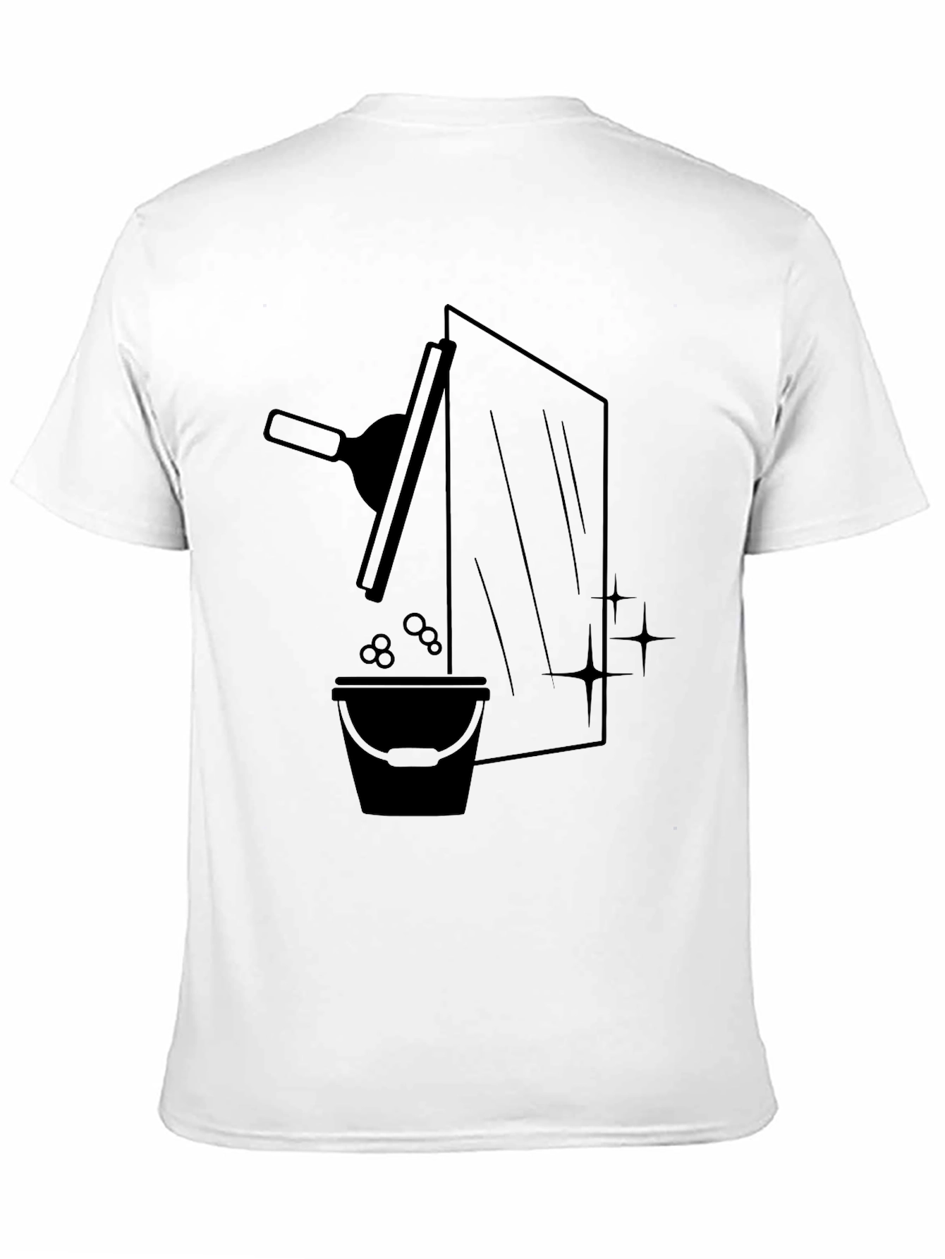 Black Window Washer Graphic Tee - Black Crew Neck T-Shirt view 11