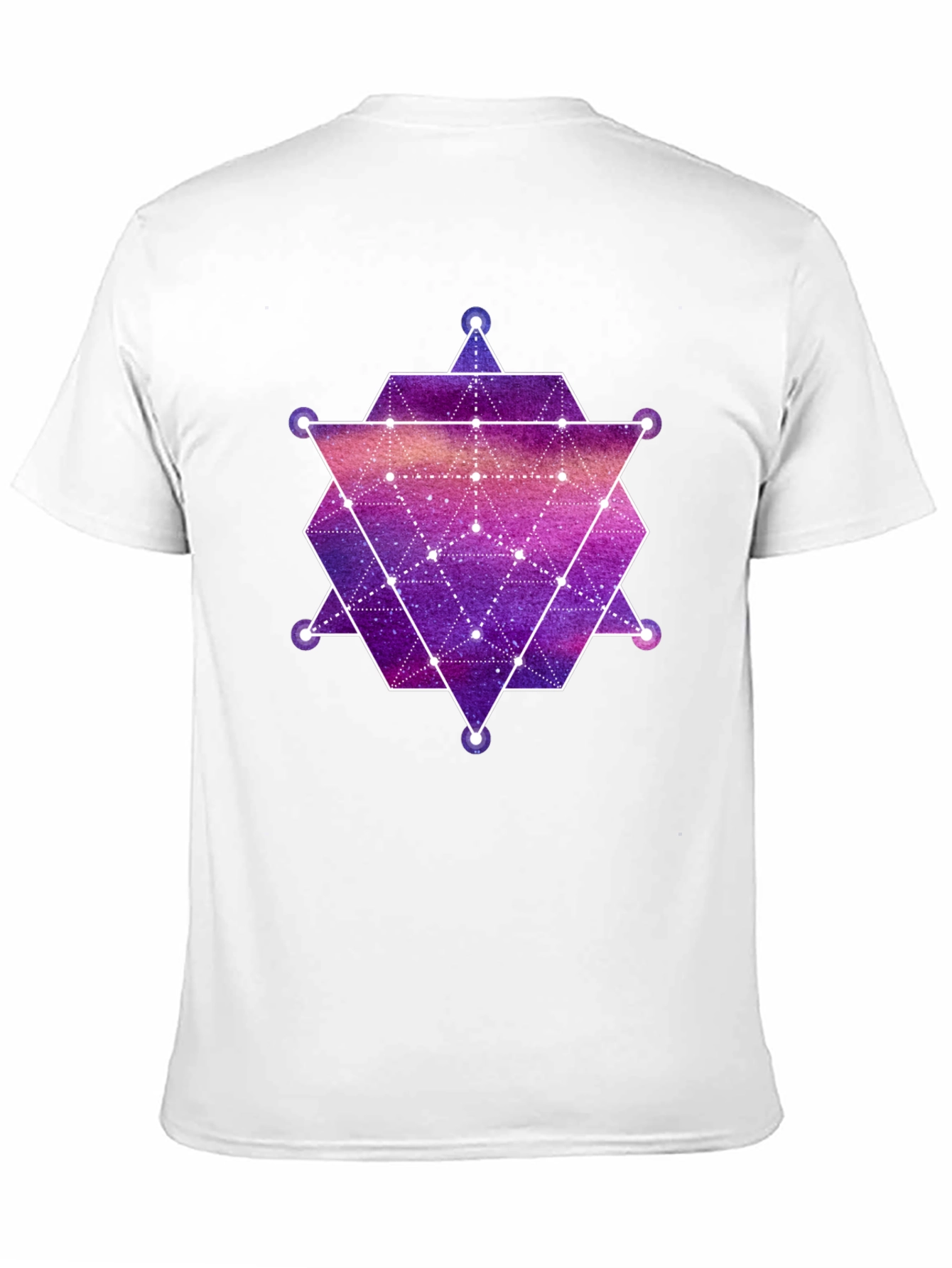 Black Geometric Galaxy Print Black T-Shirt view 11