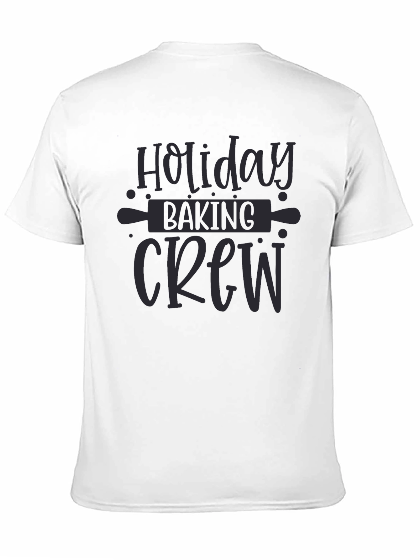 Black Holiday Baking Crew Graphic Tee - Unisex Black T-Shirt view 11