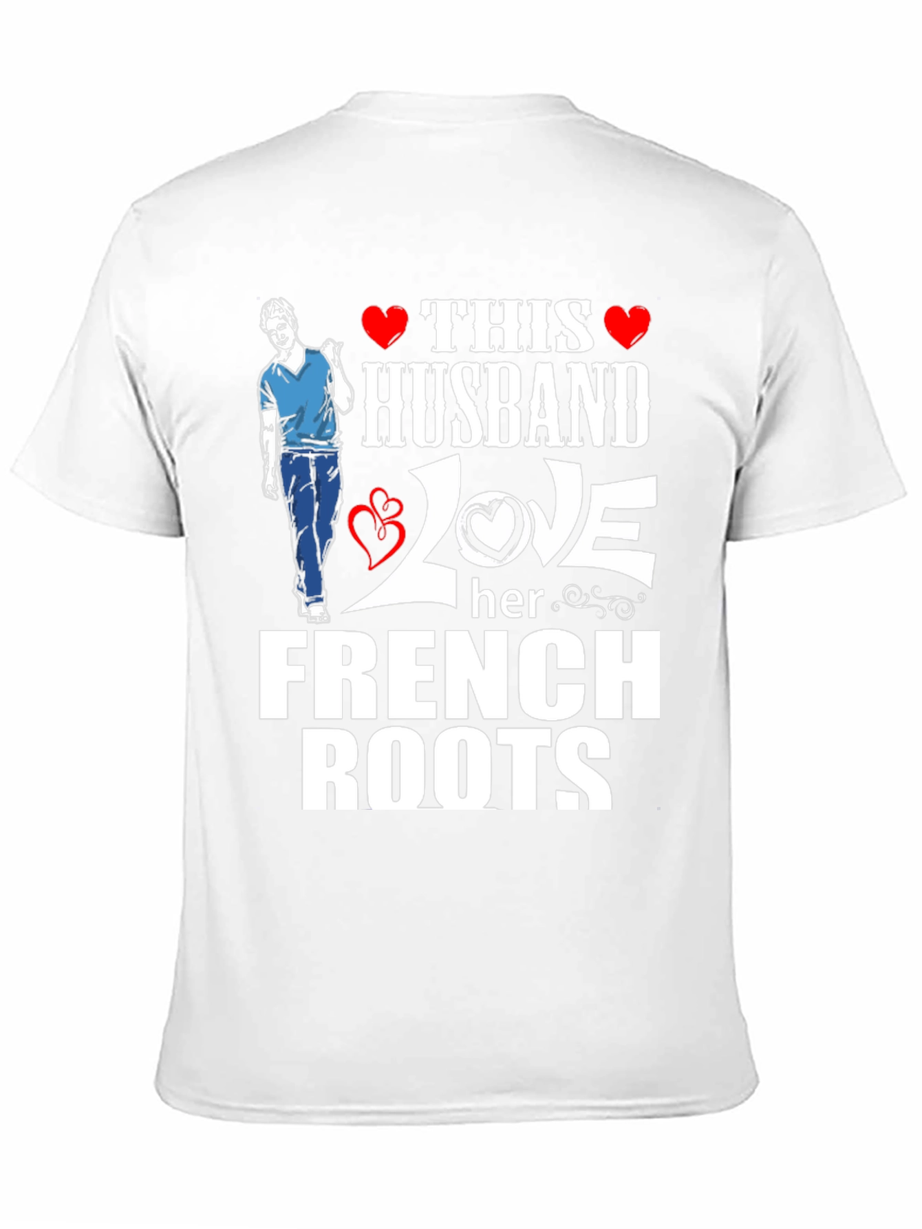 Black Husband Loves French Roots Graphic T-Shirt view 11
