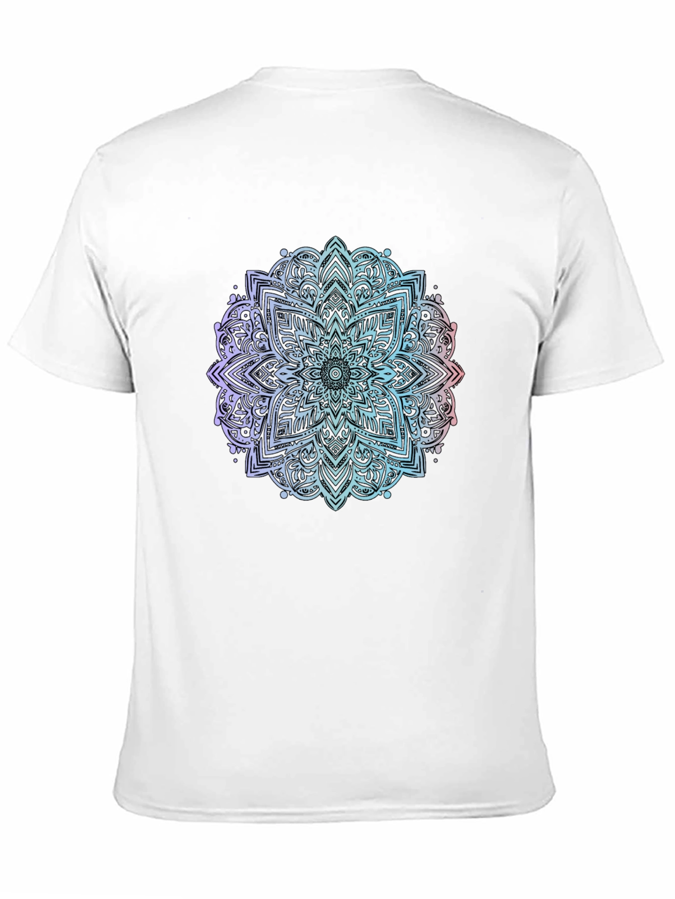 Black Mandala Print Black T-Shirt view 11
